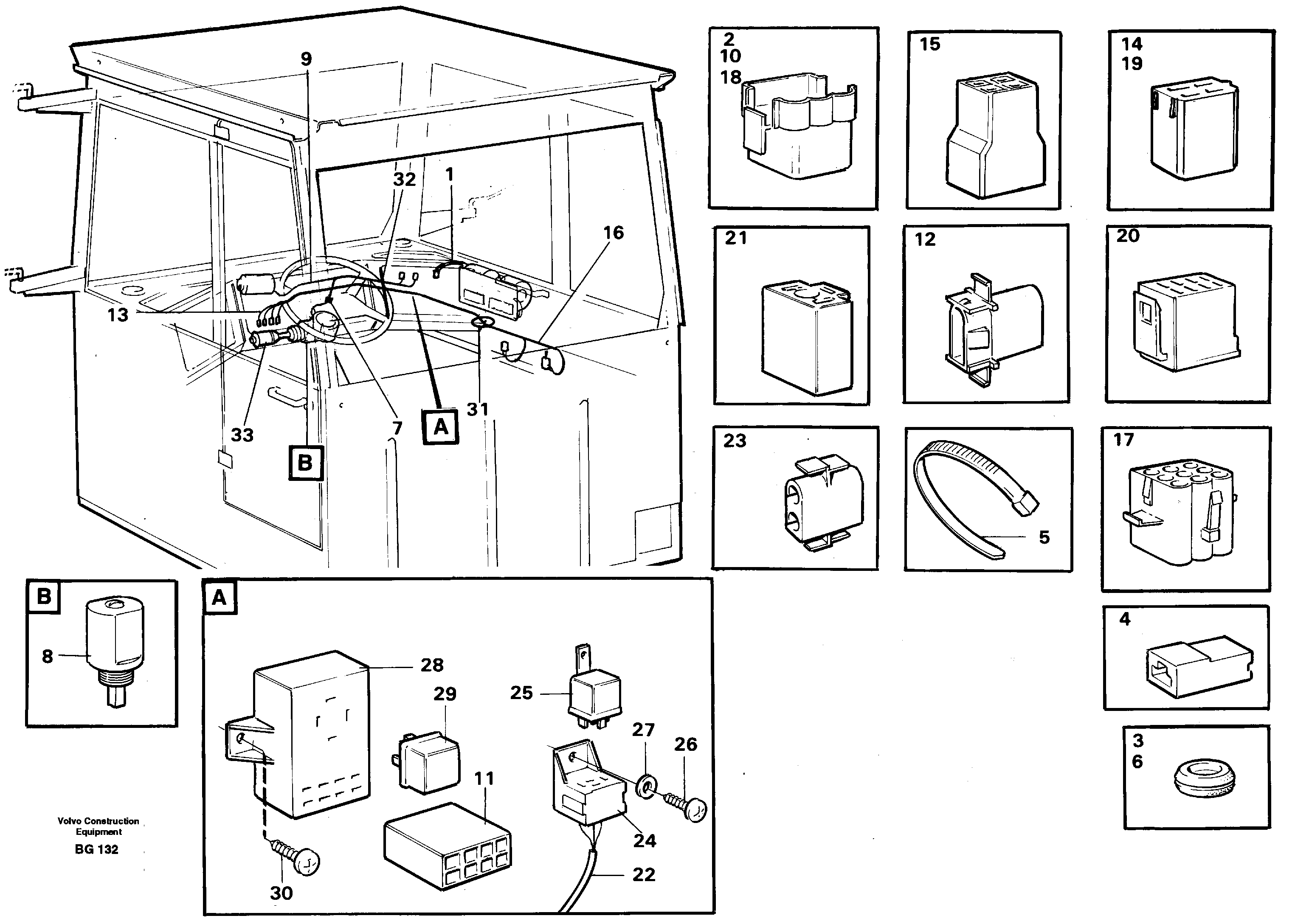 Схема запчастей Volvo A40 - 35335 Cable harnesses, cab A40 VOLVO BM VOLVO BM A40 SER NO - 1151/- 60026