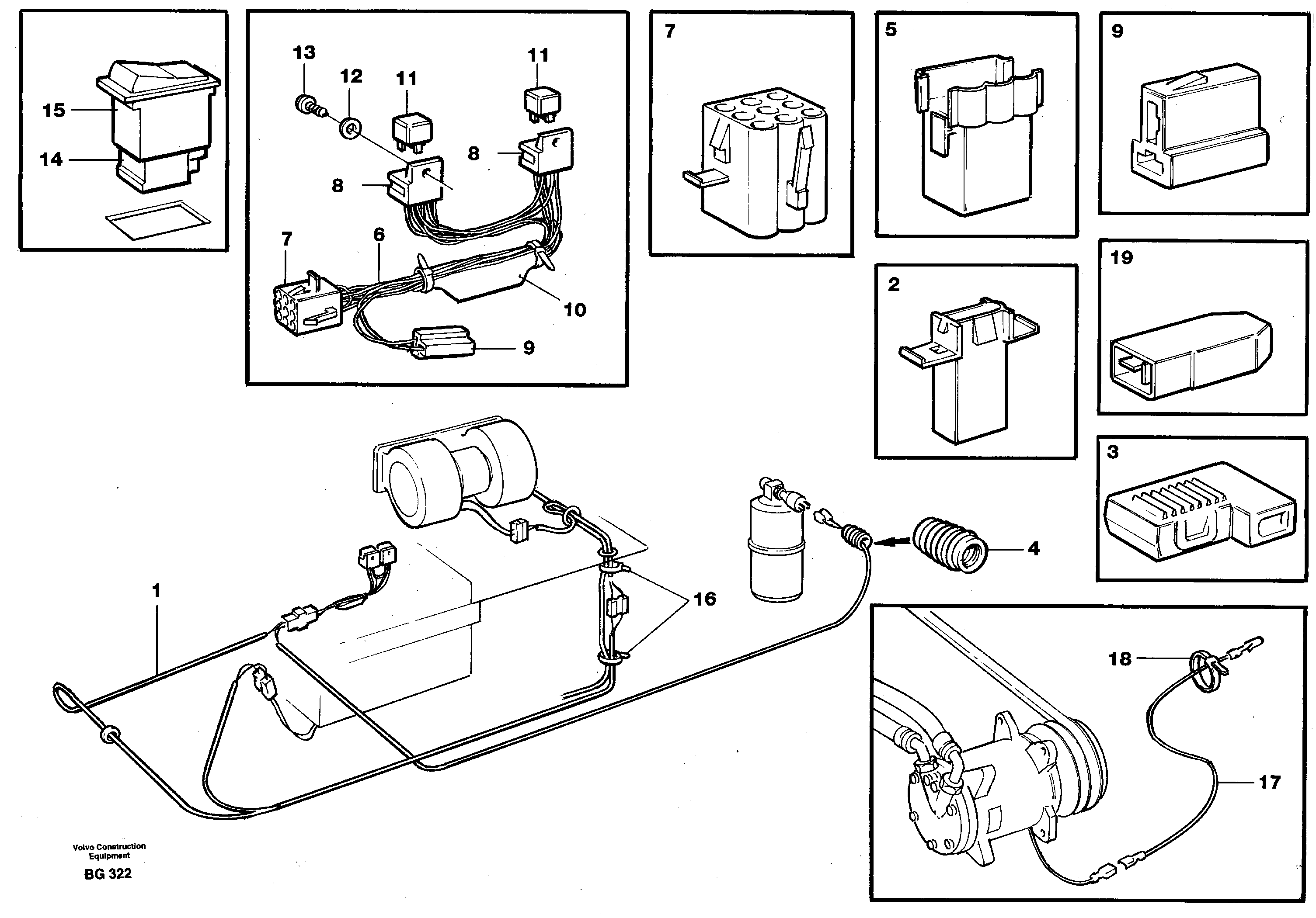 Схема запчастей Volvo A40 - 61155 Air conditioning A40 VOLVO BM VOLVO BM A40 SER NO - 1151/- 60026