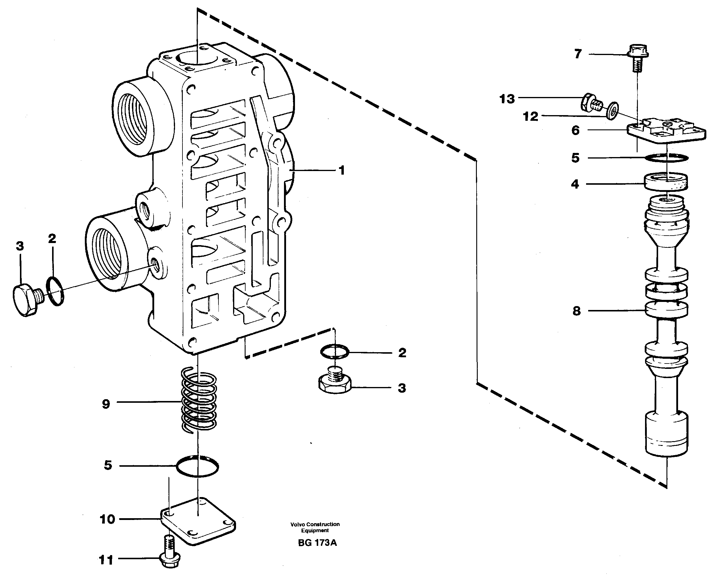Схема запчастей Volvo A40 - 3843 Клапан ретардера (тормоза-замедлителя) A40 VOLVO BM VOLVO BM A40 SER NO - 1151/- 60026