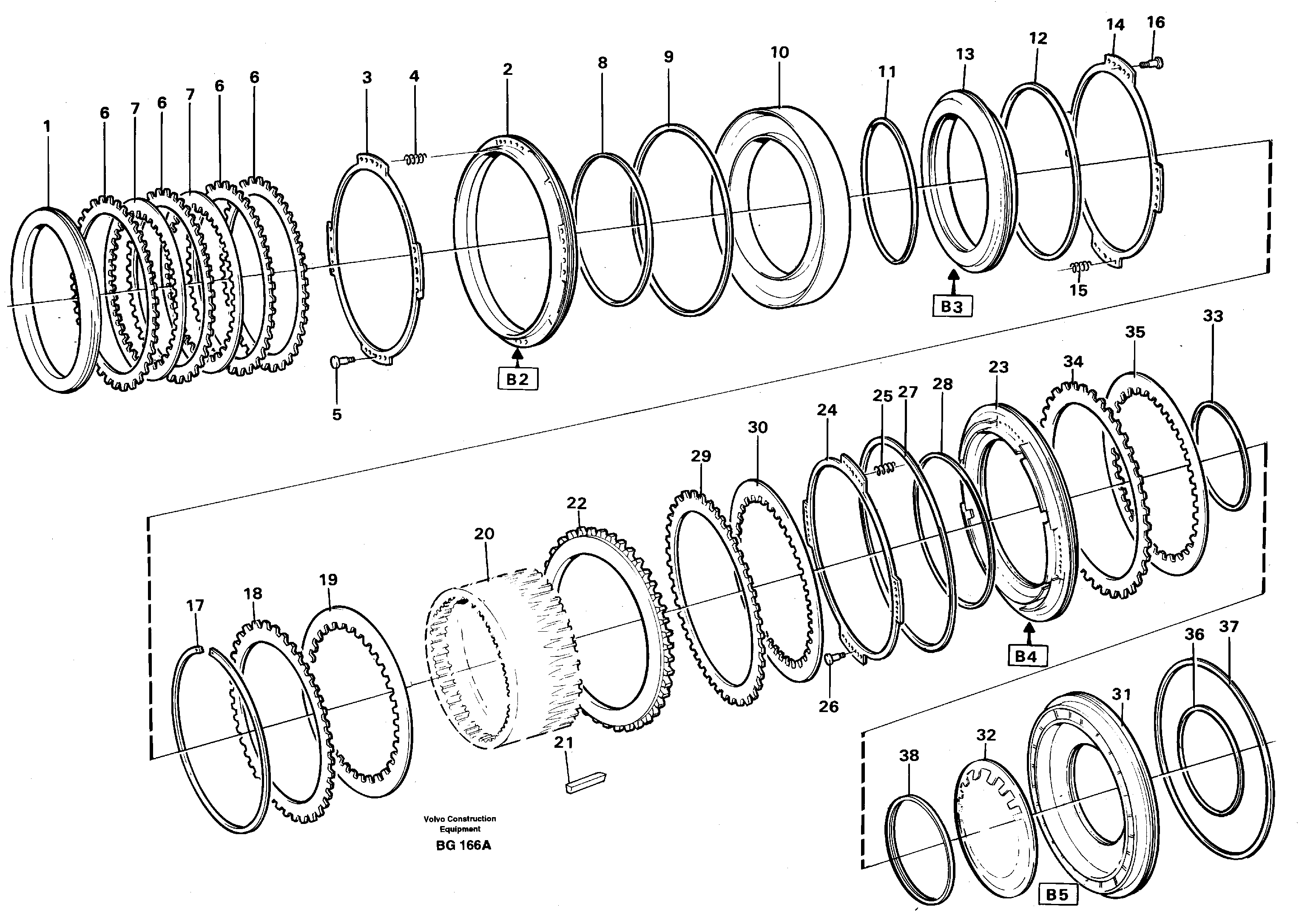 Схема запчастей Volvo A40 - 57072 Brakes, rear A40 VOLVO BM VOLVO BM A40 SER NO - 1151/- 60026