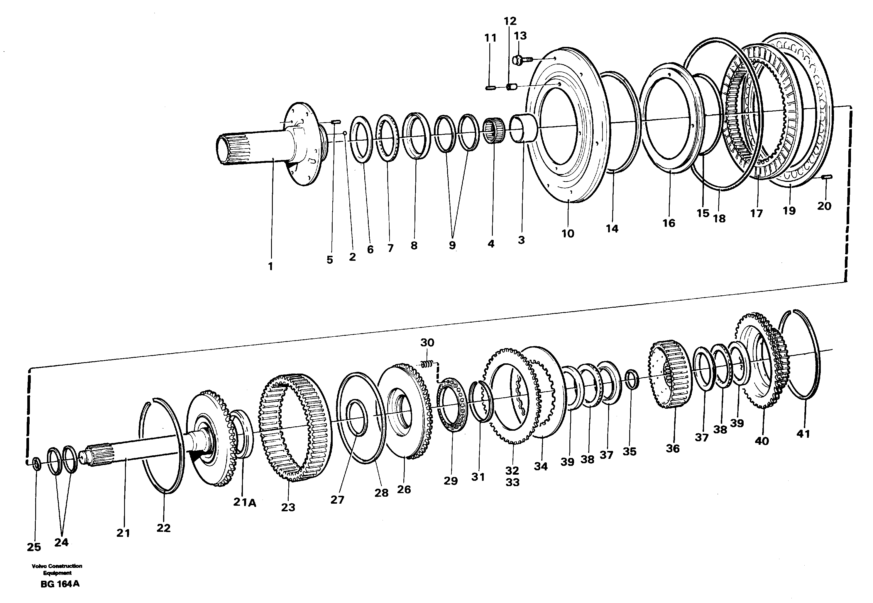 Схема запчастей Volvo A40 - 75120 Ретардер (тормоз-замедлитель) и муфта A40 VOLVO BM VOLVO BM A40 SER NO - 1151/- 60026