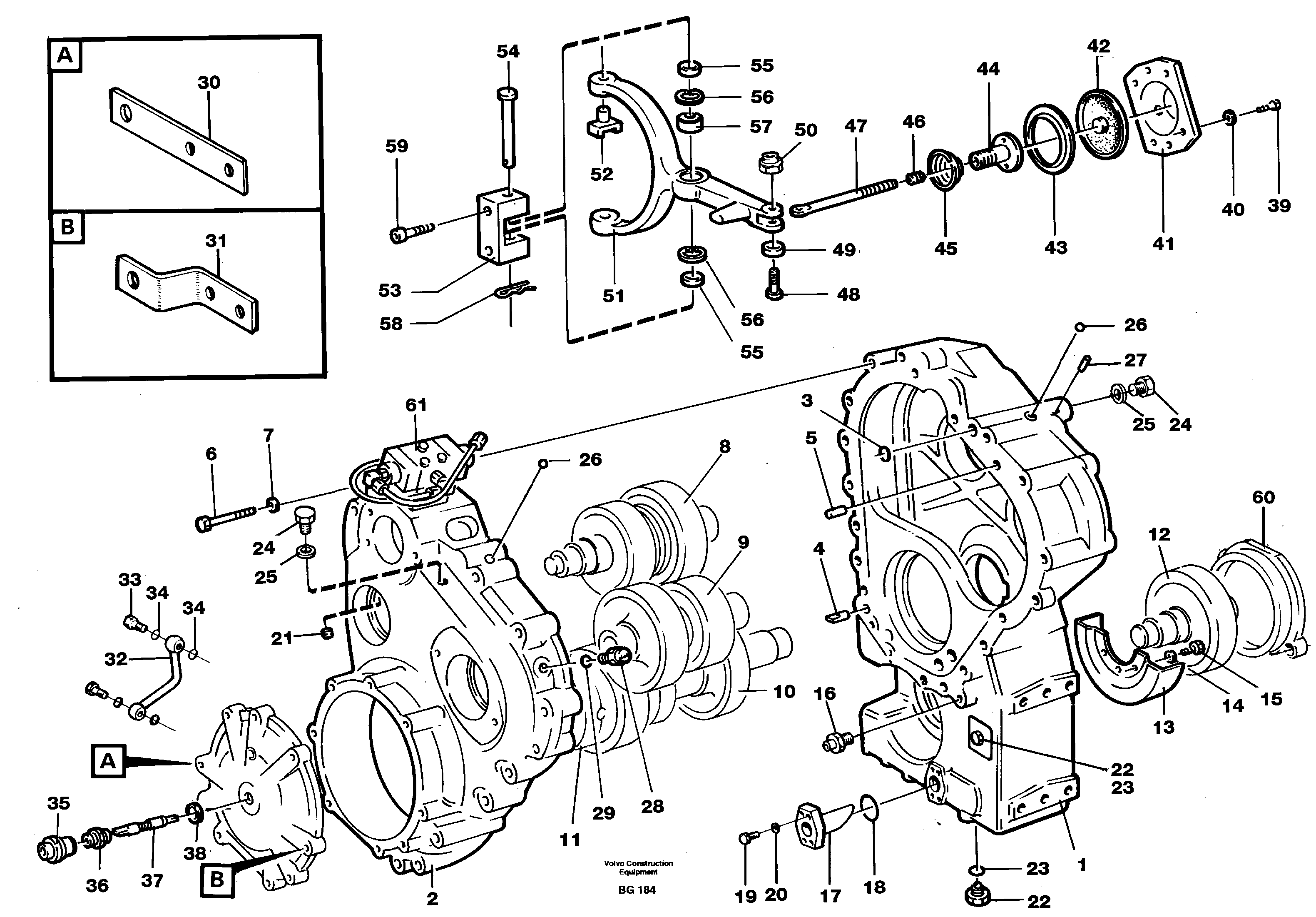 Схема запчастей Volvo A40 - 59798 Transfer gear box A40 VOLVO BM VOLVO BM A40 SER NO - 1151/- 60026