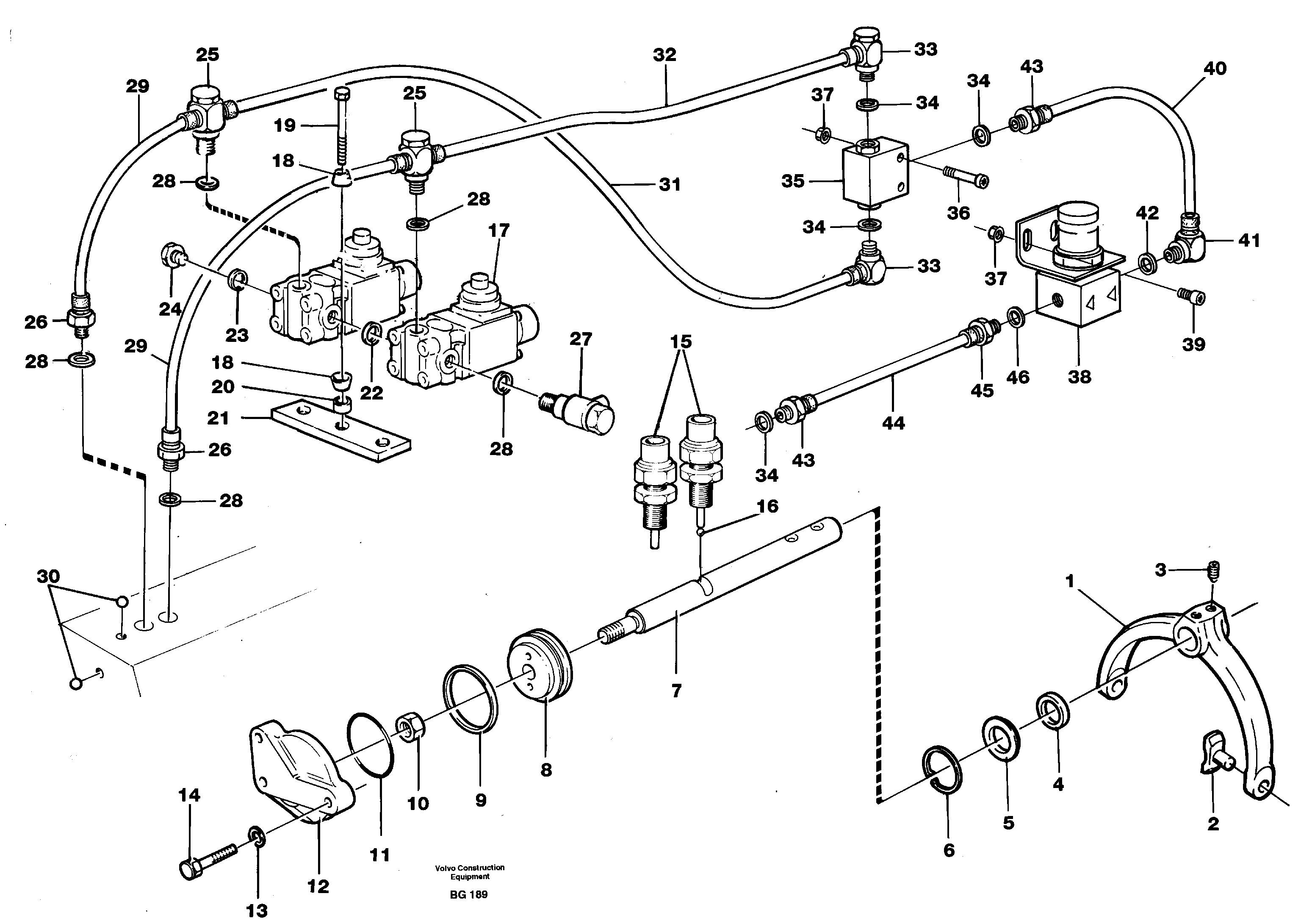 Схема запчастей Volvo A40 - 59799 Control for high and low gear A40 VOLVO BM VOLVO BM A40 SER NO - 1151/- 60026