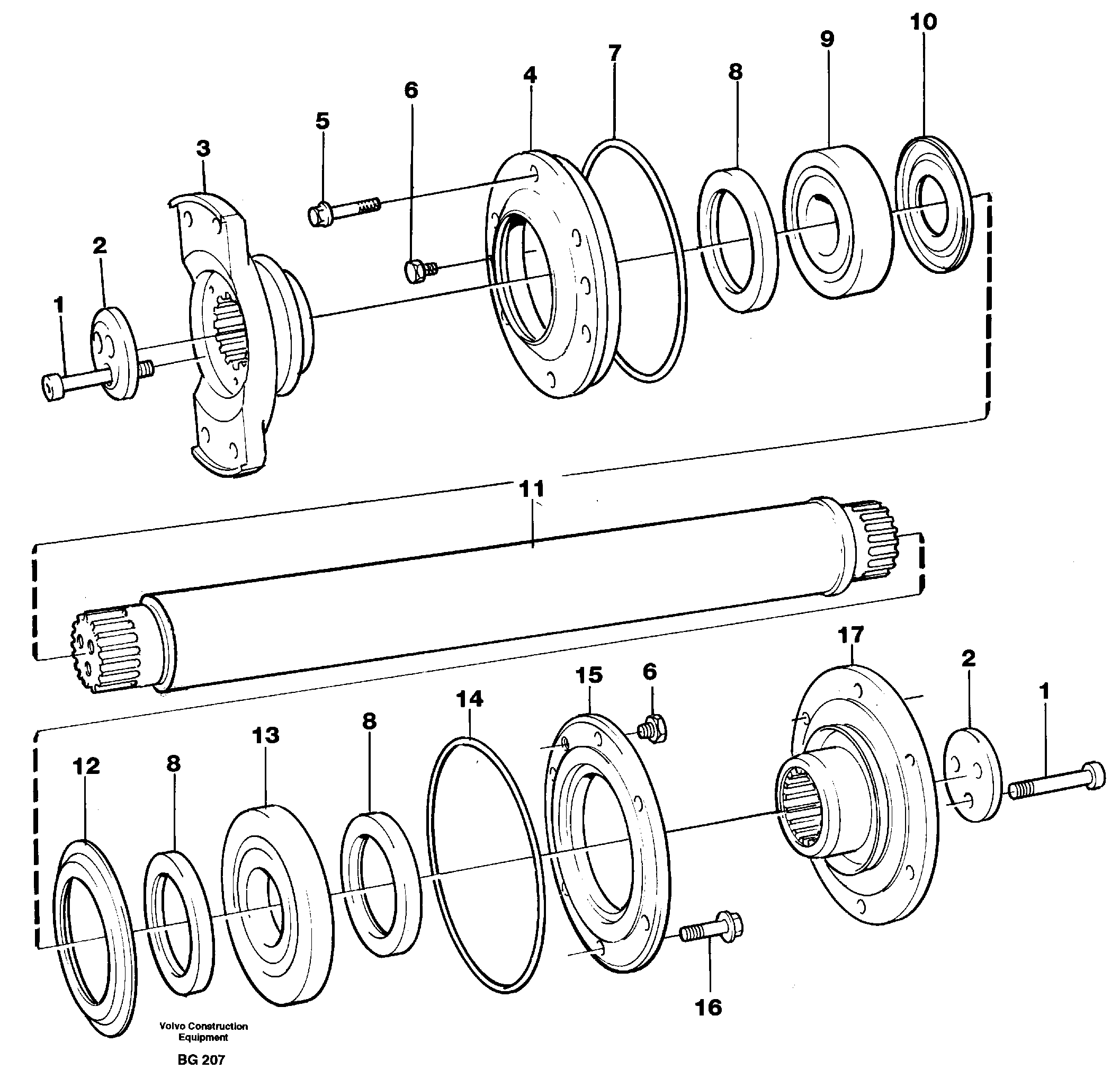Схема запчастей Volvo A40 - 21434 Intermediate shaft A40 VOLVO BM VOLVO BM A40 SER NO - 1151/- 60026
