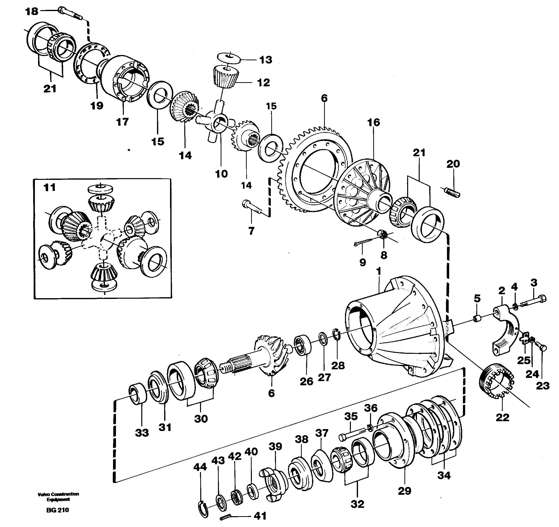 Схема запчастей Volvo A40 - 60245 Главная передача A40 VOLVO BM VOLVO BM A40 SER NO - 1151/- 60026