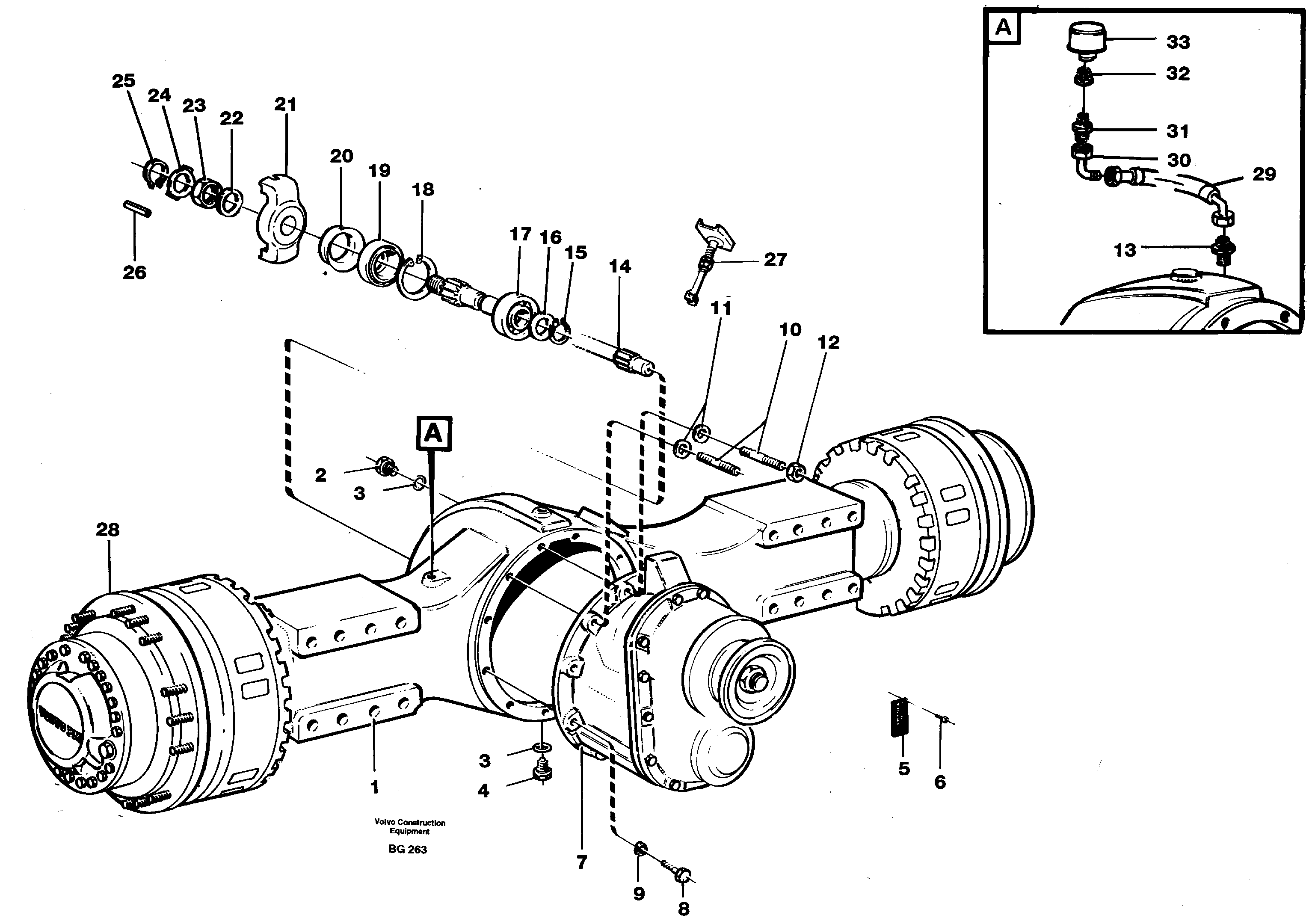 Схема запчастей Volvo A40 - 24180 Planetary axle 1, load unit A40 VOLVO BM VOLVO BM A40 SER NO - 1151/- 60026