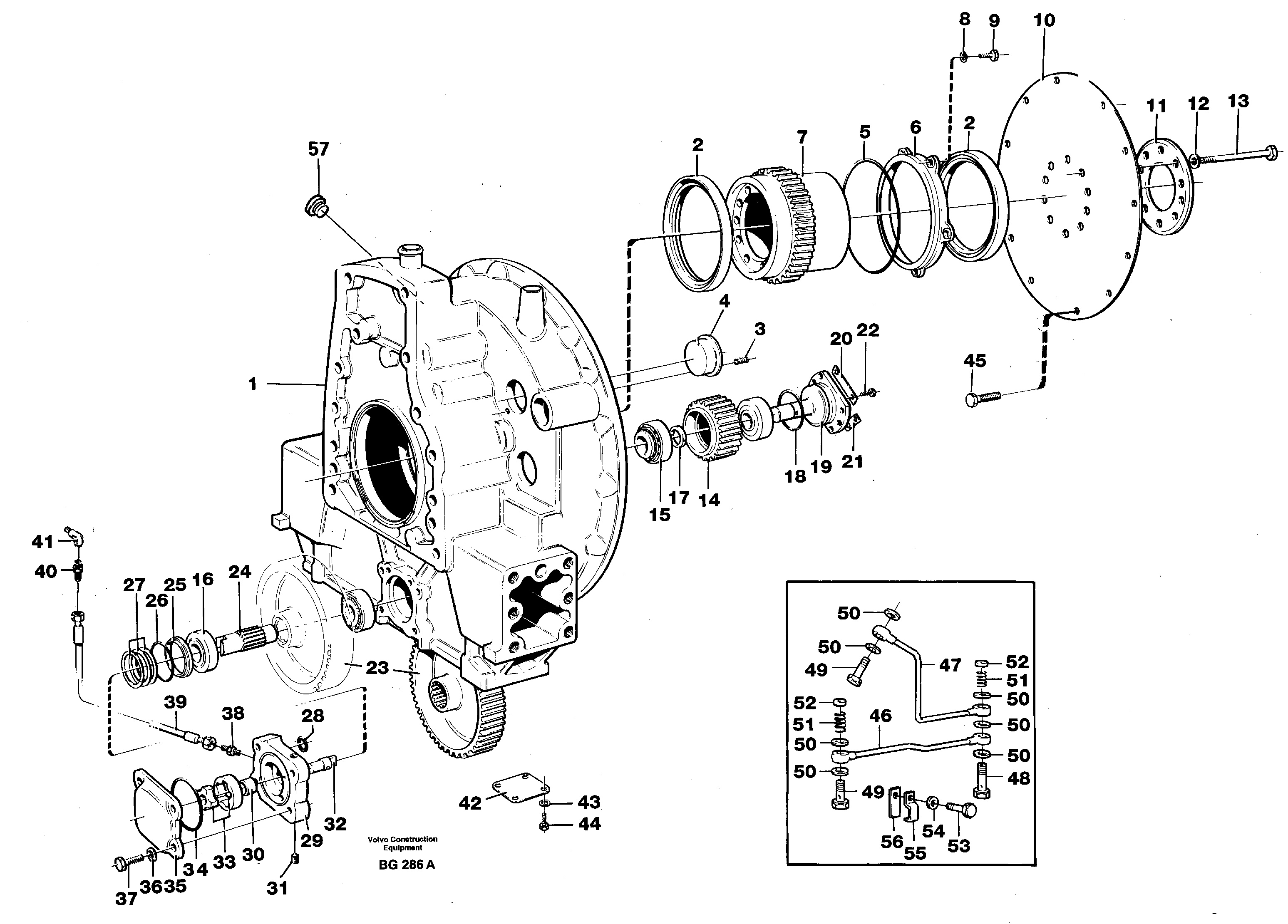 Схема запчастей Volvo A40 - 29132 Pump drive A40 VOLVO BM VOLVO BM A40 SER NO - 1151/- 60026