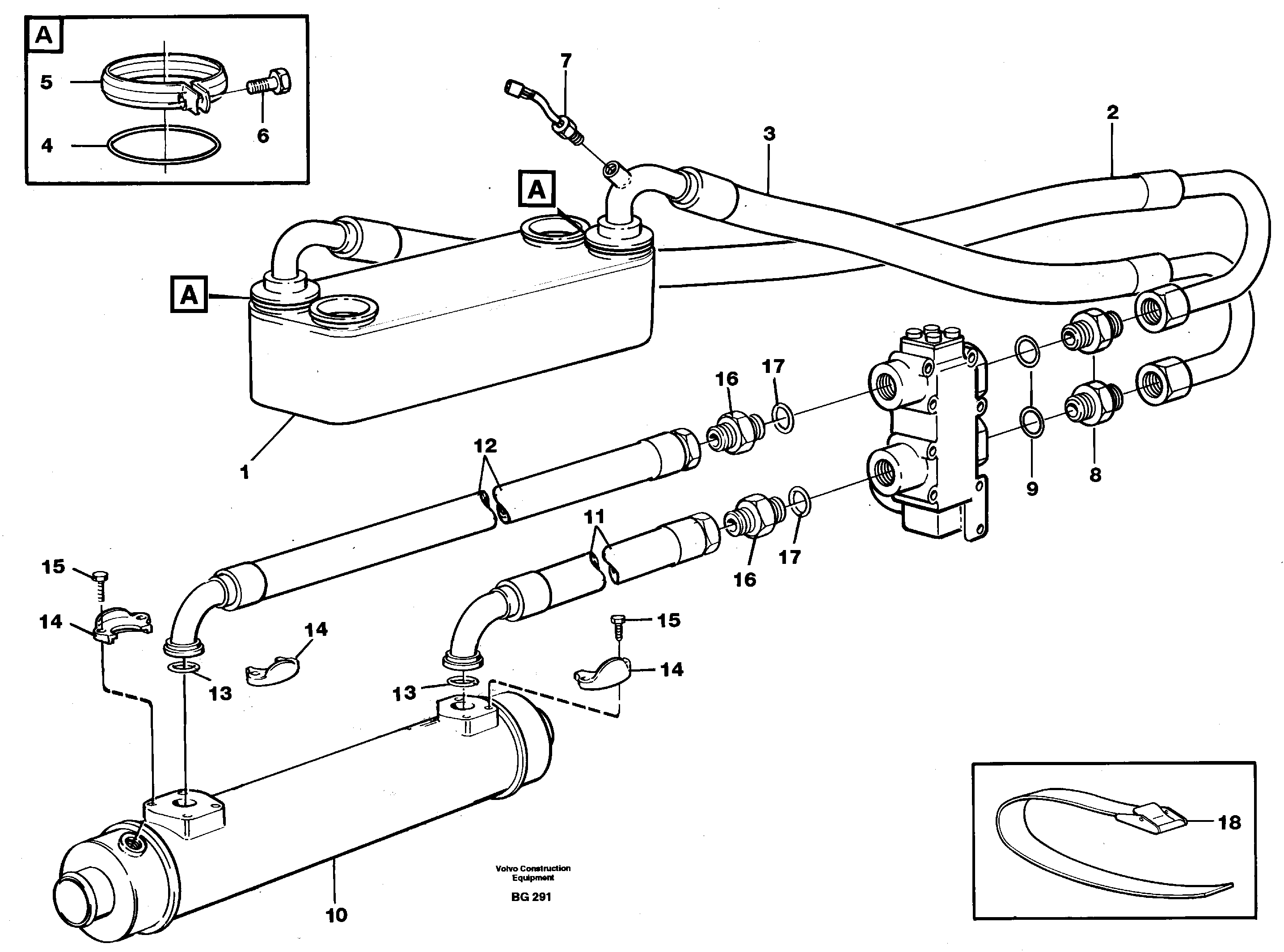 Схема запчастей Volvo A40 - 59800 Масляный радиатор A40 VOLVO BM VOLVO BM A40 SER NO - 1151/- 60026