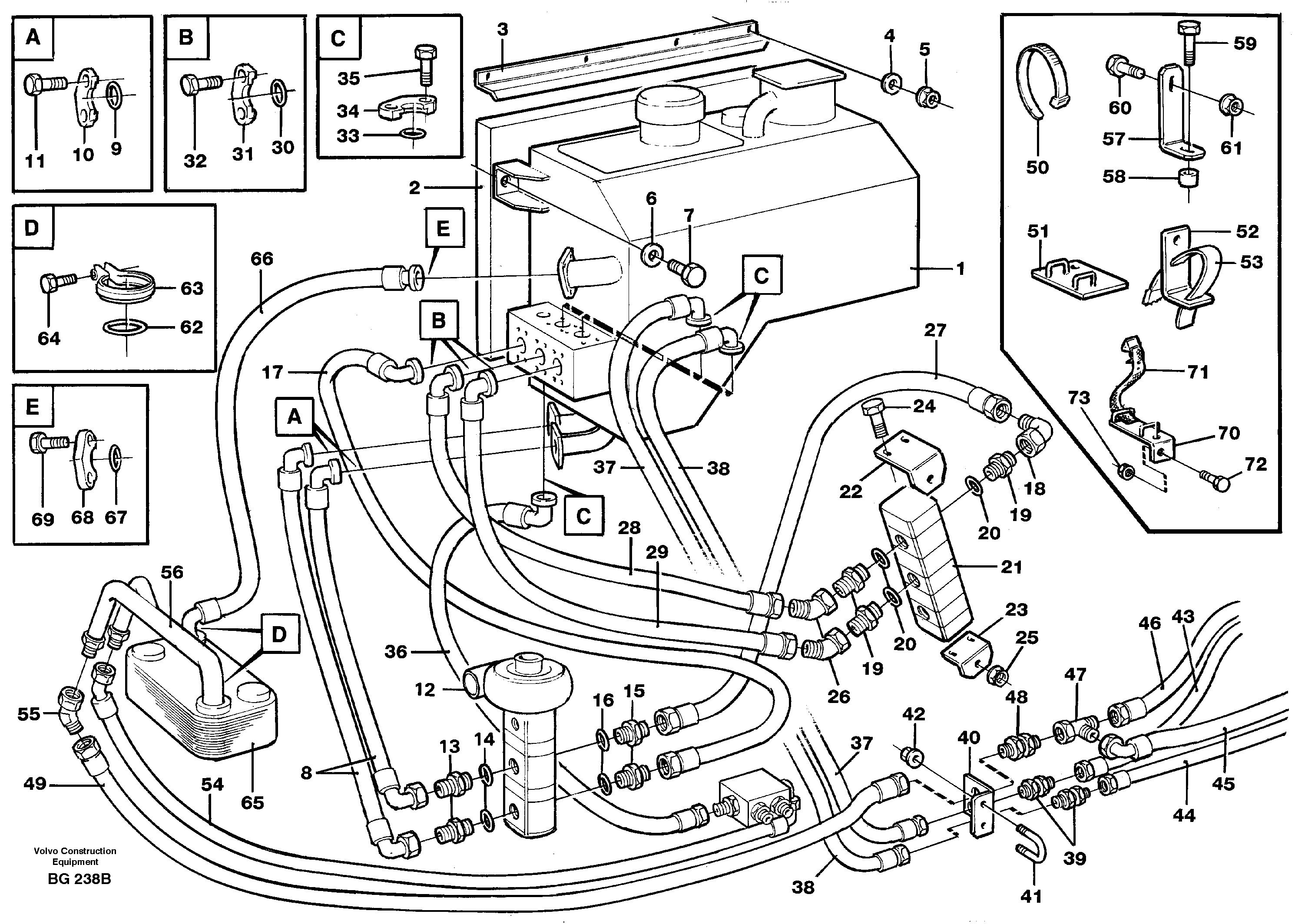 Схема запчастей Volvo A40 - 86406 Система охлаждения для тормозов (тормозная) A40 VOLVO BM VOLVO BM A40 SER NO - 1151/- 60026