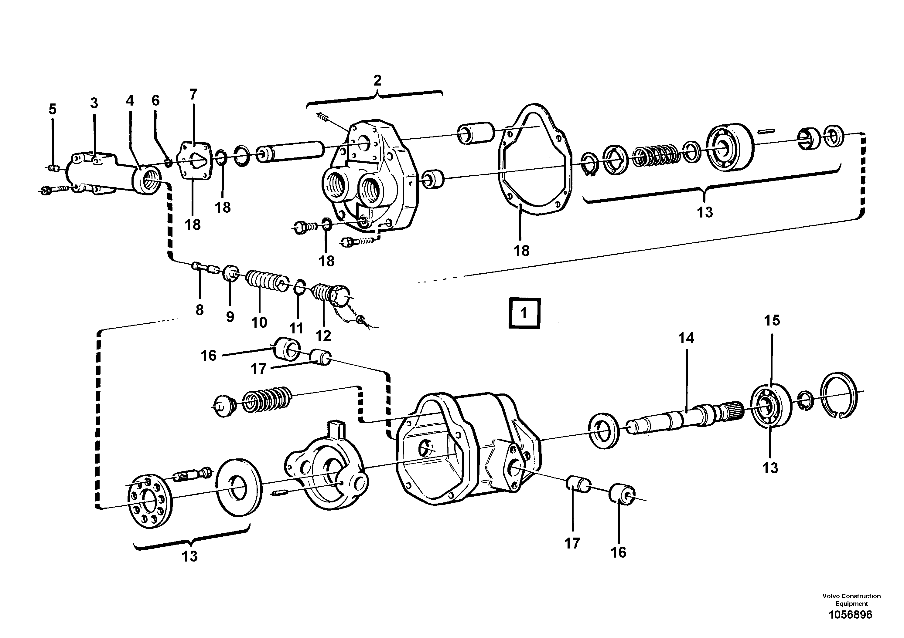 Схема запчастей Volvo A40 - 67962 Piston pump A40 VOLVO BM VOLVO BM A40 SER NO - 1151/- 60026
