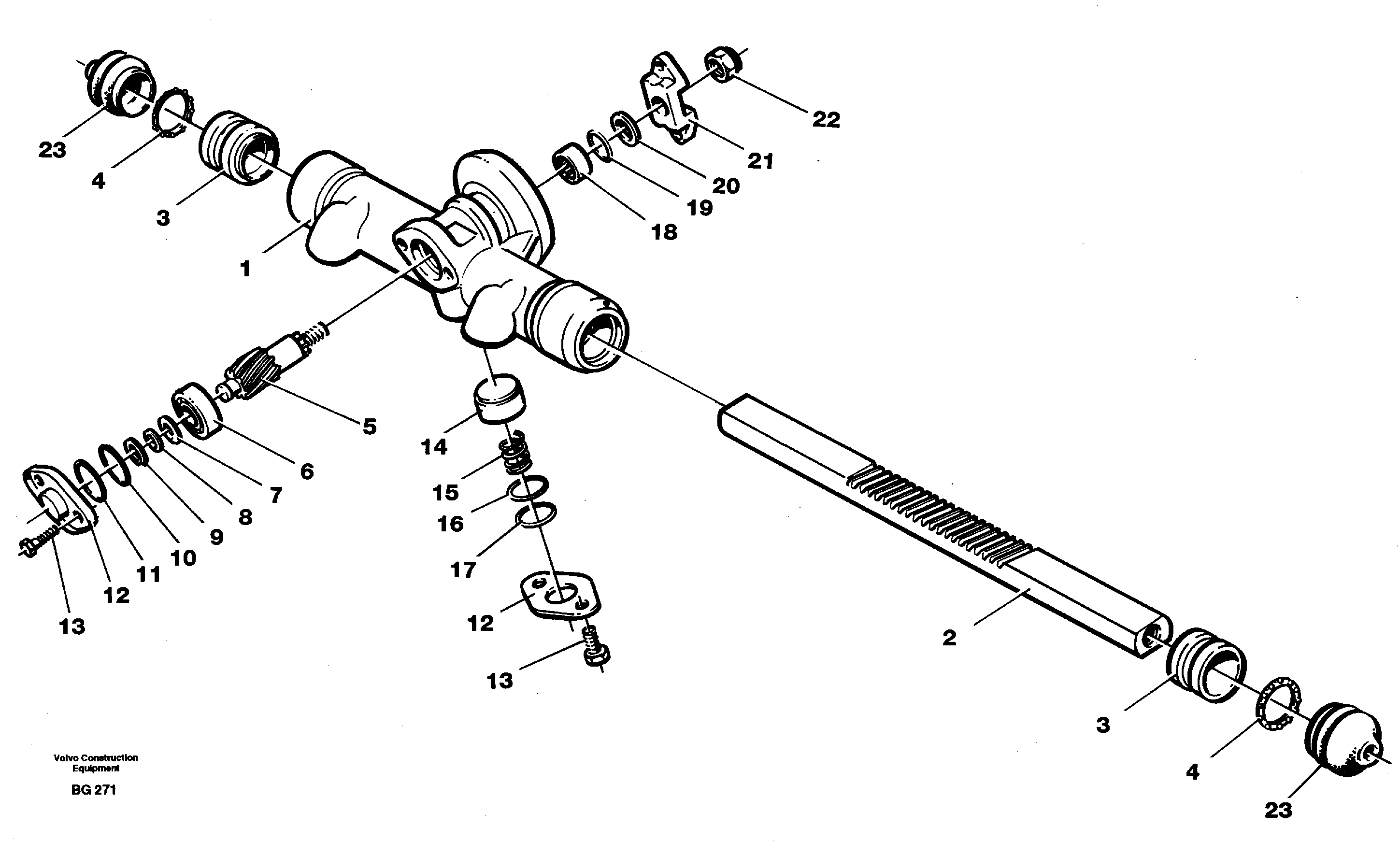 Схема запчастей Volvo A40 - 24198 Rack gear A40 VOLVO BM VOLVO BM A40 SER NO - 1151/- 60026
