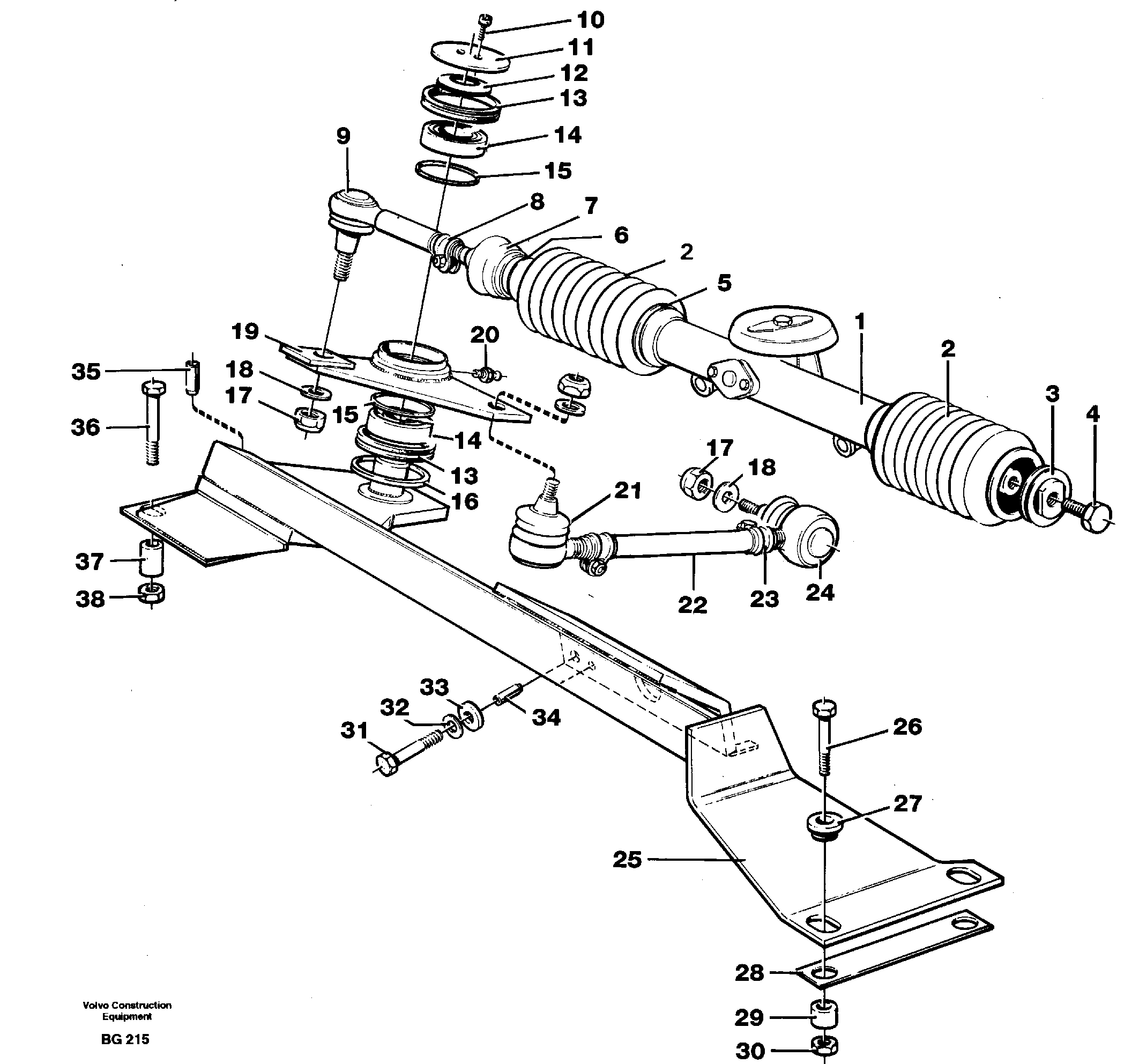 Схема запчастей Volvo A40 - 5736 Steering linkage A40 VOLVO BM VOLVO BM A40 SER NO - 1151/- 60026