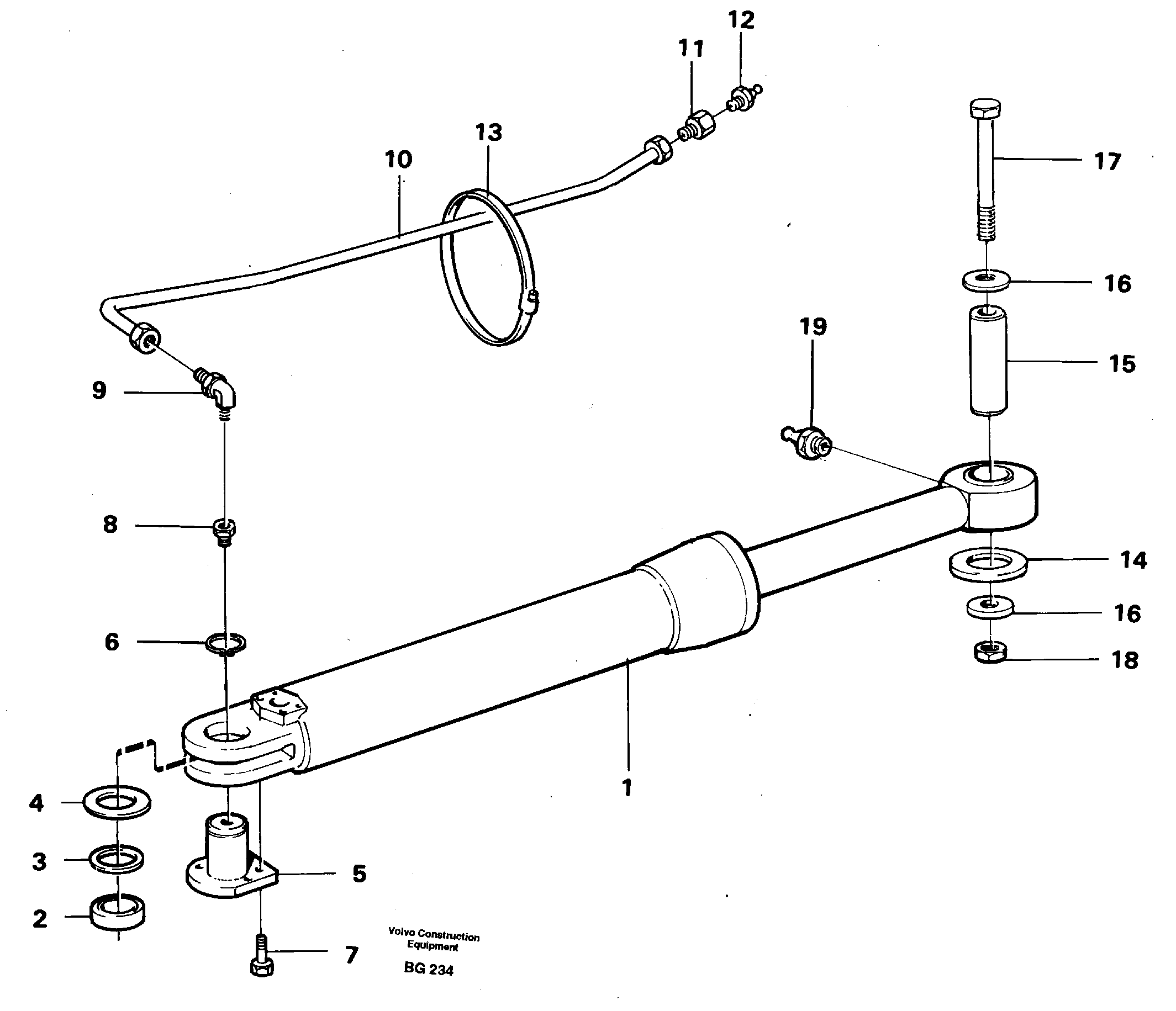 Схема запчастей Volvo A40 - 27665 Hydraulic cylinder with fitting parts A40 VOLVO BM VOLVO BM A40 SER NO - 1151/- 60026