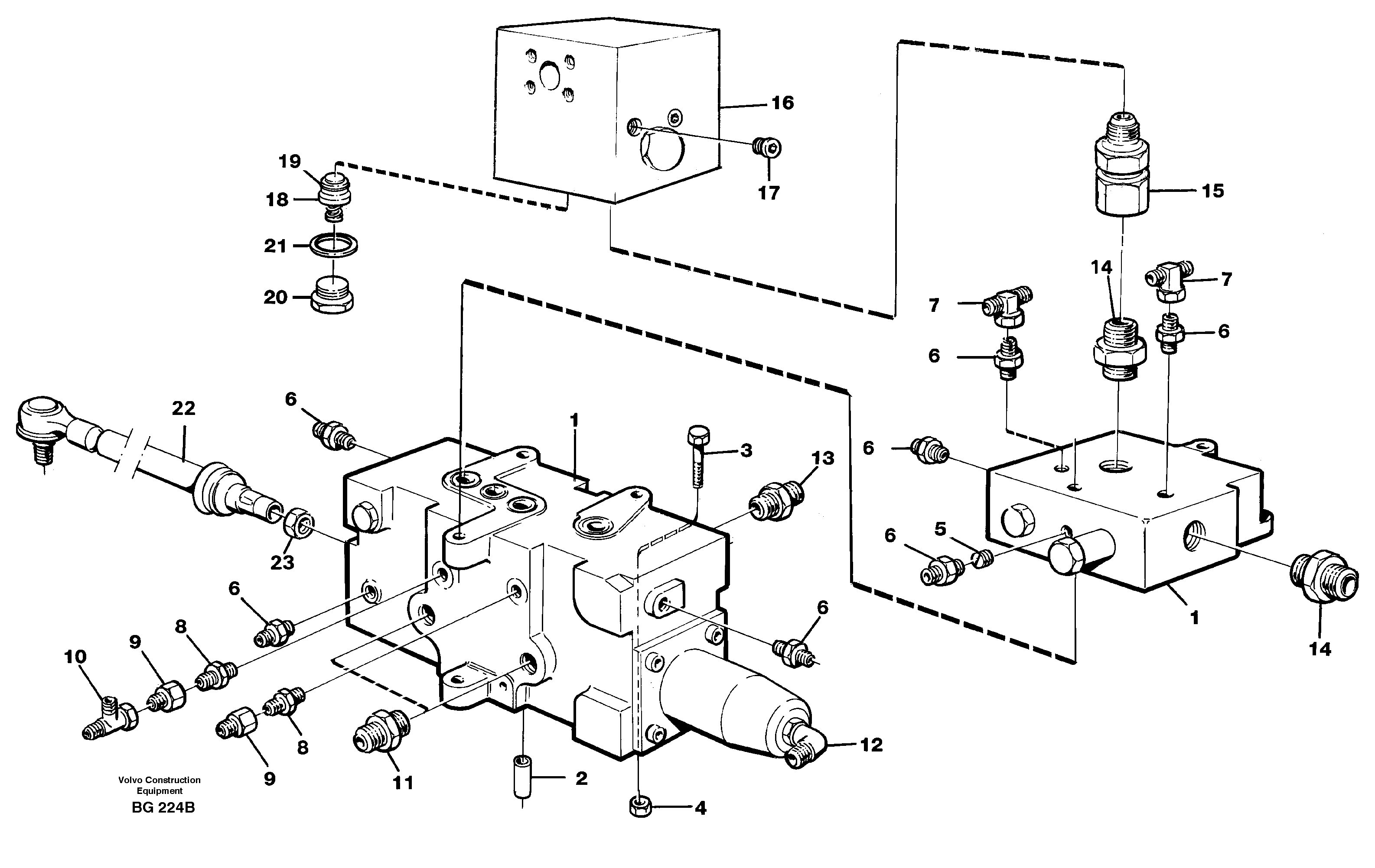 Схема запчастей Volvo A40 - 7319 Control valve with fitting parts A40 VOLVO BM VOLVO BM A40 SER NO - 1151/- 60026