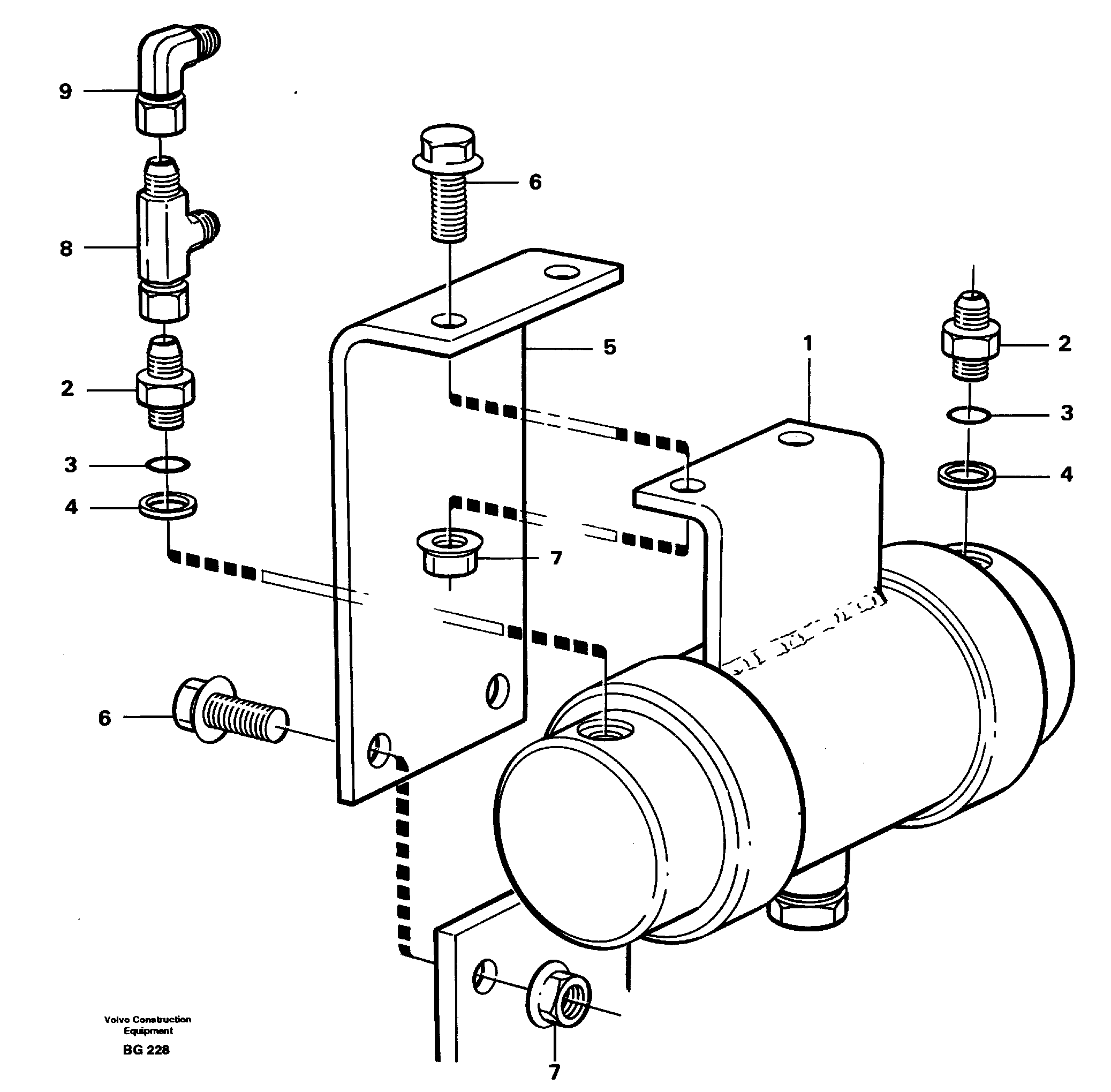 Схема запчастей Volvo A40 - 7320 Damping cylinder with fitting parts A40 VOLVO BM VOLVO BM A40 SER NO - 1151/- 60026