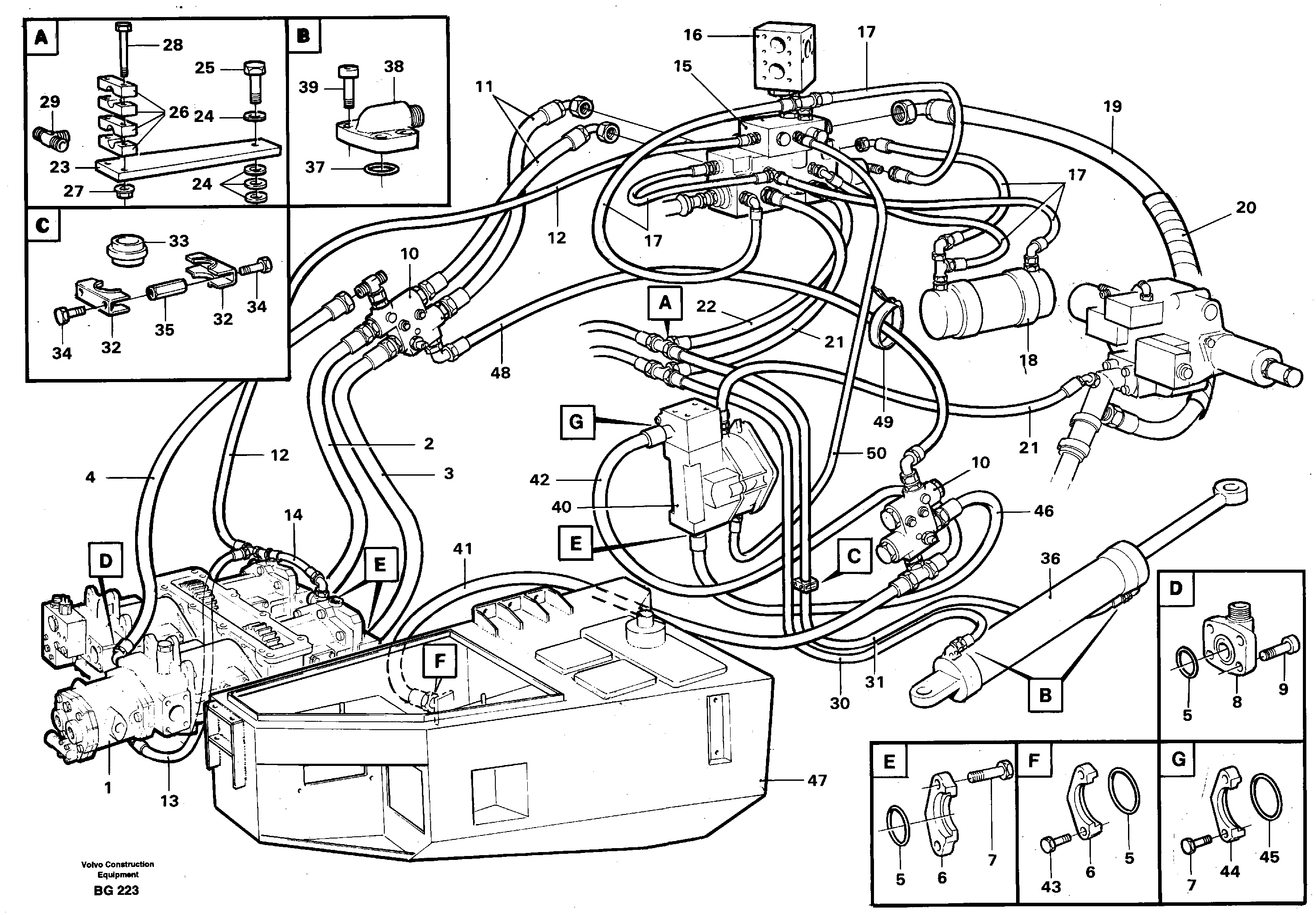 Схема запчастей Volvo A40 - 84045 Steering system, pipes and hoses A40 VOLVO BM VOLVO BM A40 SER NO - 1151/- 60026