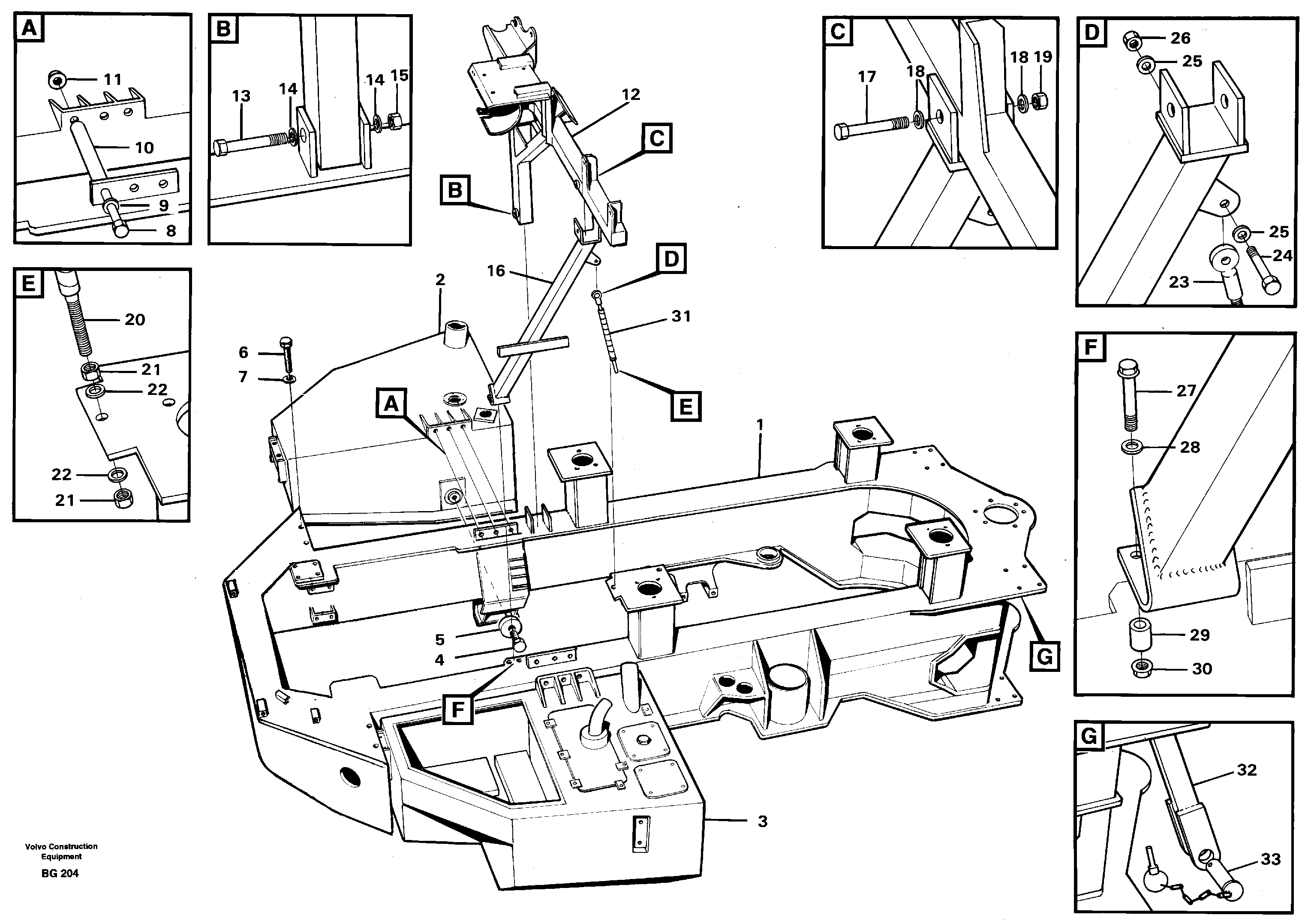 Схема запчастей Volvo A40 - 90628 Frame, Front A40 VOLVO BM VOLVO BM A40 SER NO - 1151/- 60026