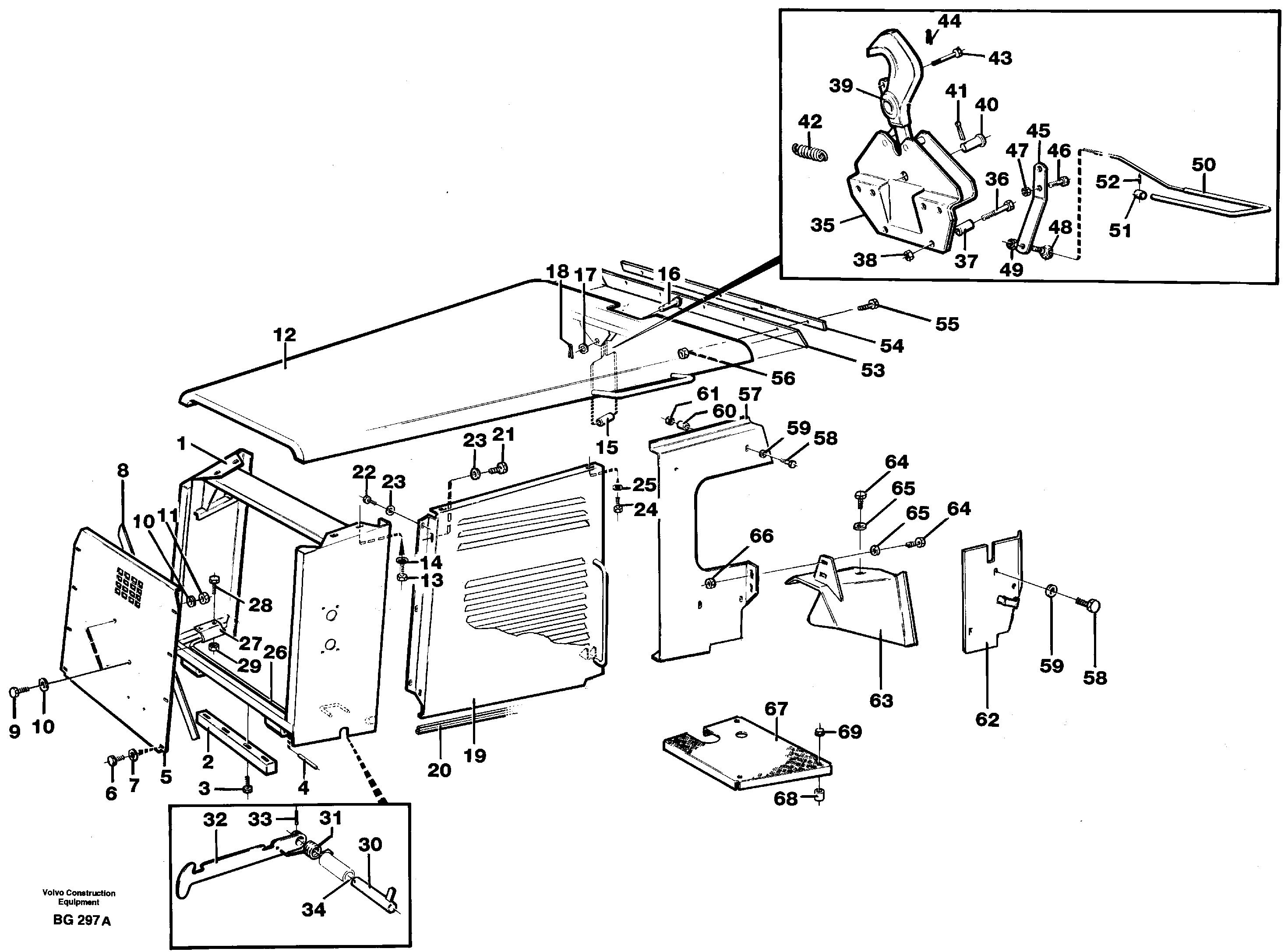 Схема запчастей Volvo A40 - 86314 Engine hood A40 VOLVO BM VOLVO BM A40 SER NO - 1151/- 60026