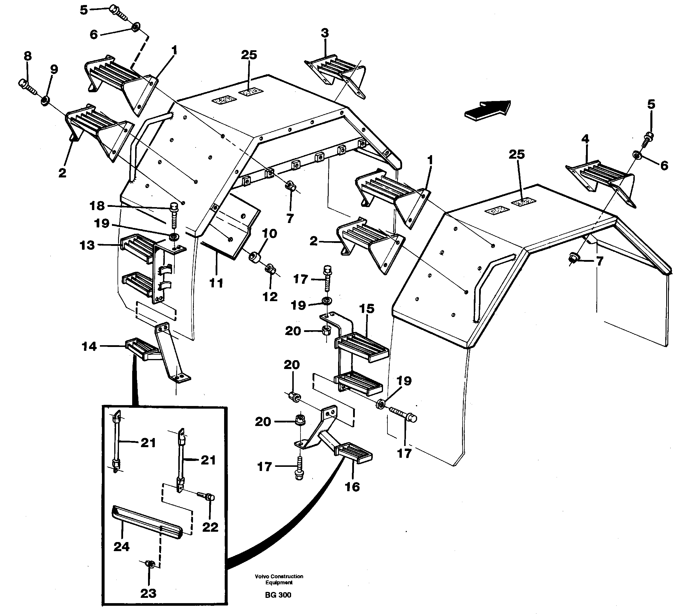 Схема запчастей Volvo A40 - 89713 Steps and ladder A40 VOLVO BM VOLVO BM A40 SER NO - 1151/- 60026
