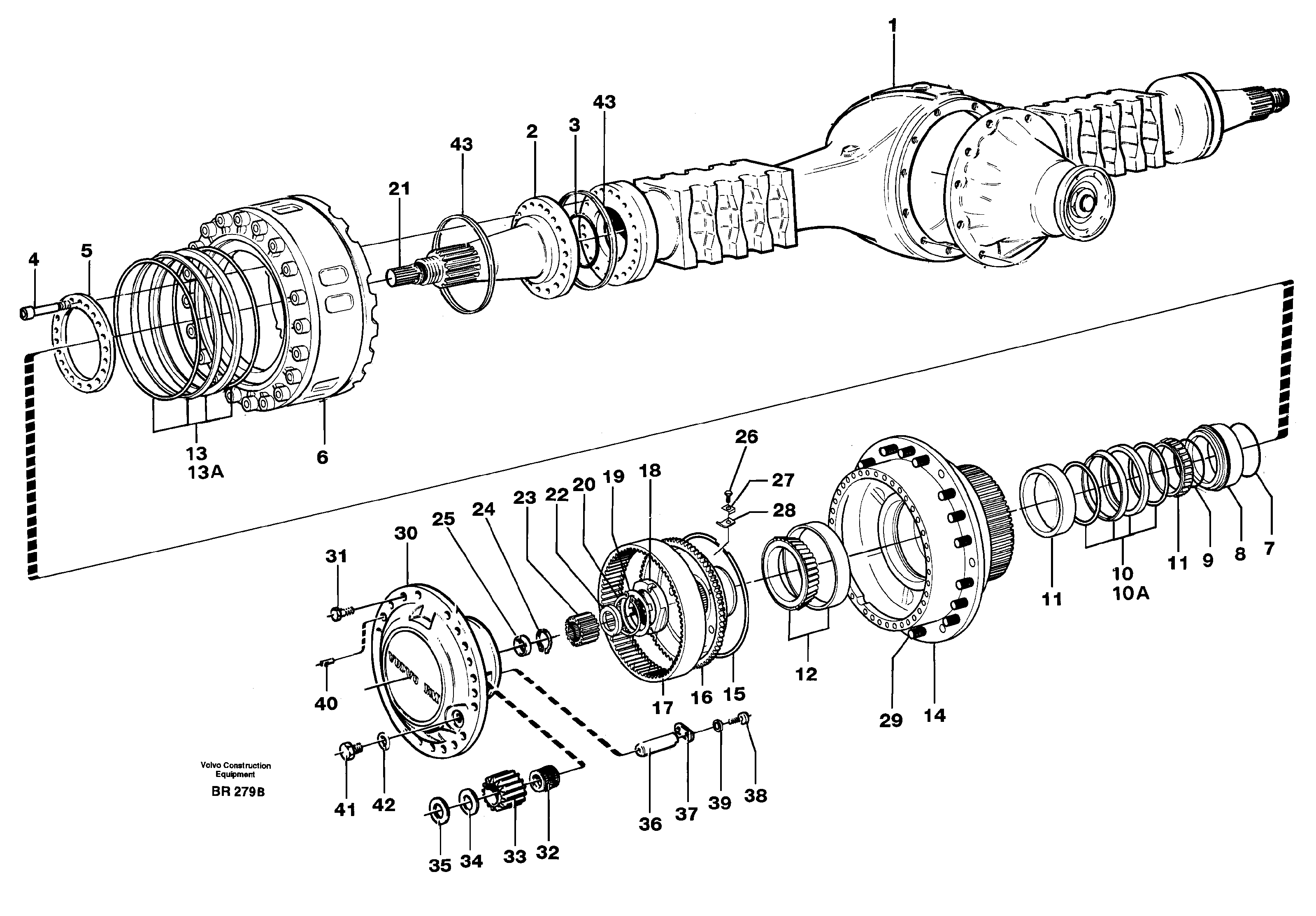 Схема запчастей Volvo A40 - 90147 Planetary drive A40 SER NO 1201-, SER NO USA 60101-