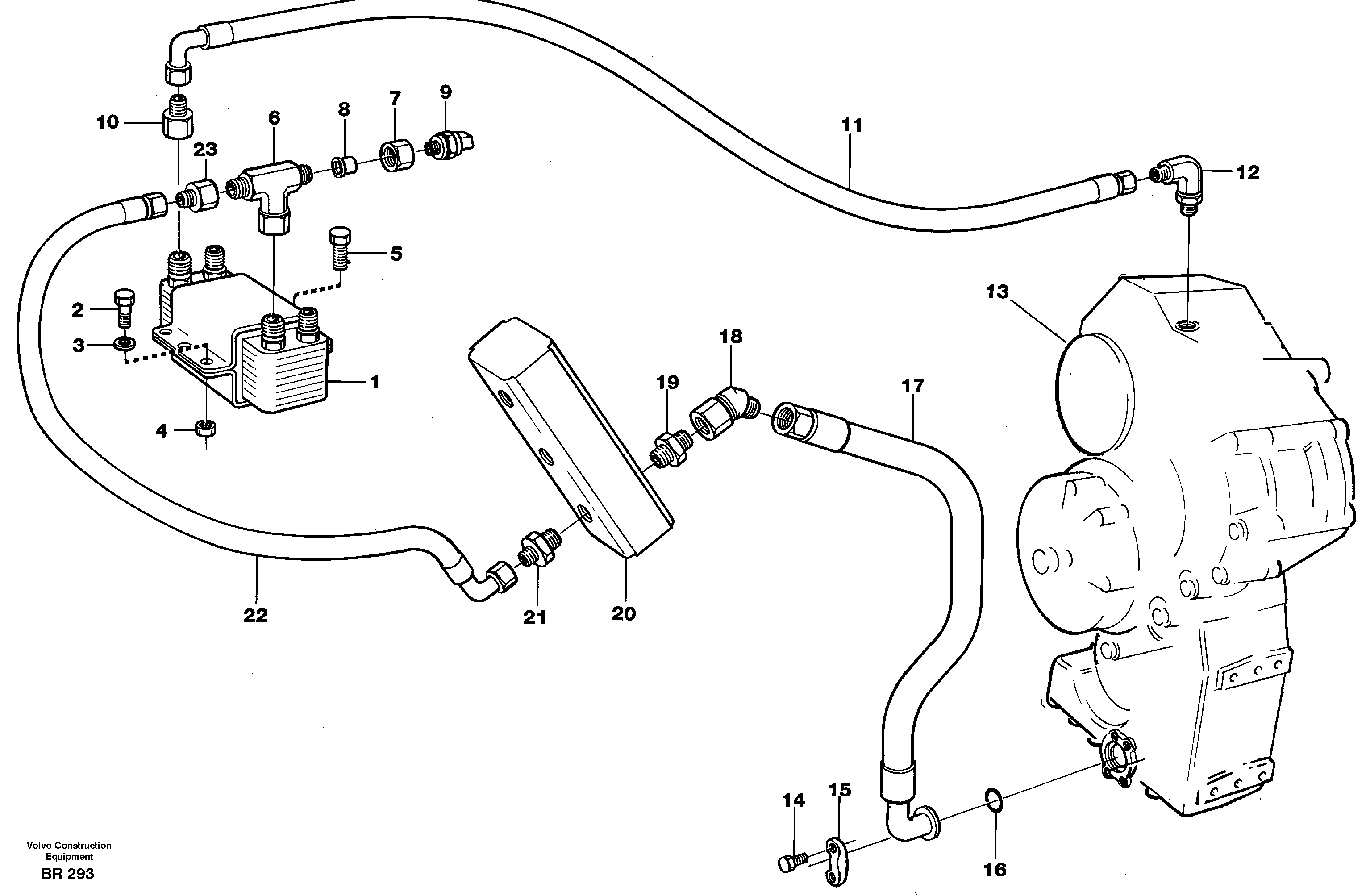 Схема запчастей Volvo A40 - 25724 Heat exchanger. Drop box A40 SER NO 1201-, SER NO USA 60101-