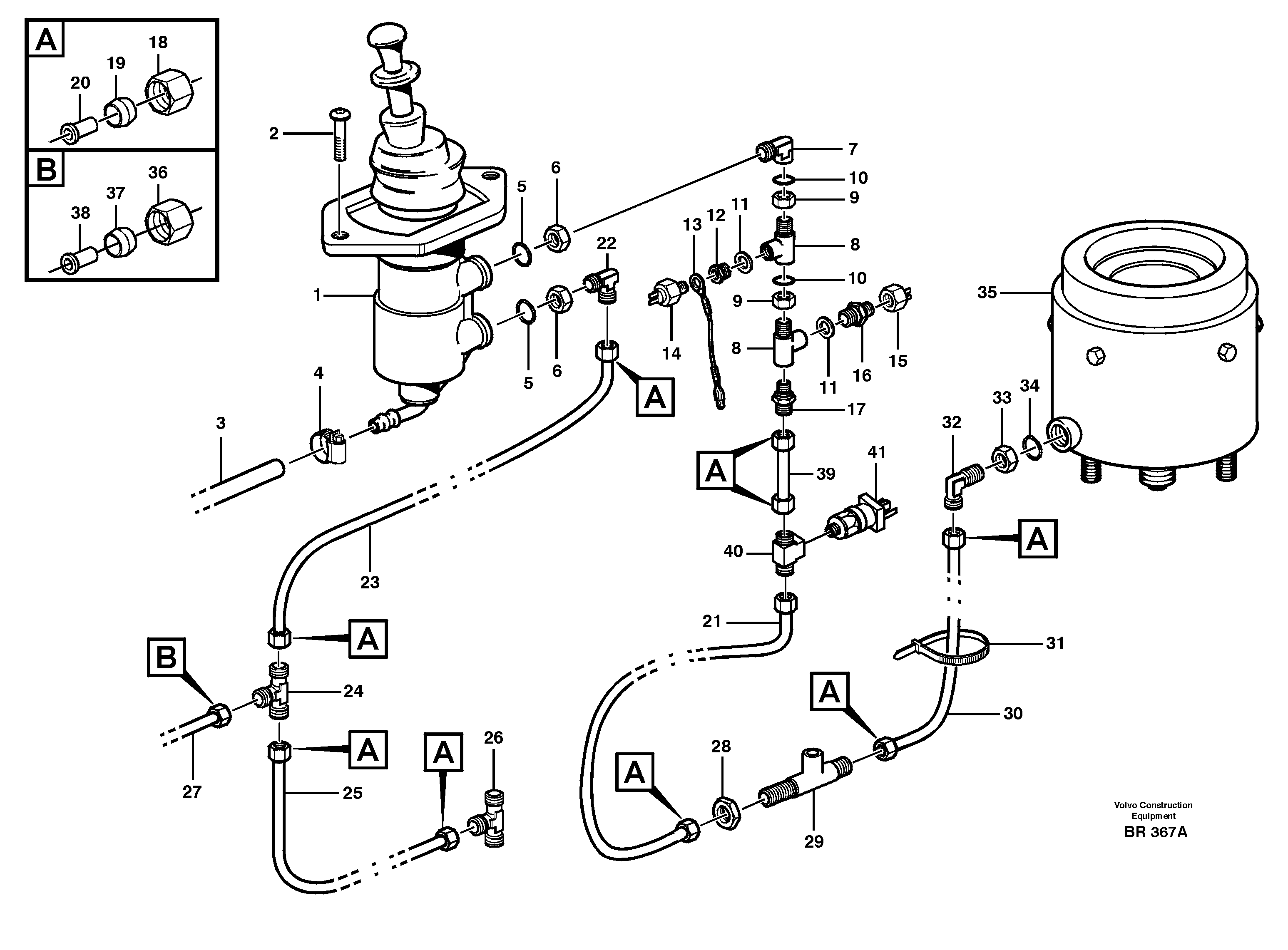 Схема запчастей Volvo A40 - 83202 Parking brake A40 SER NO 1201-, SER NO USA 60101-