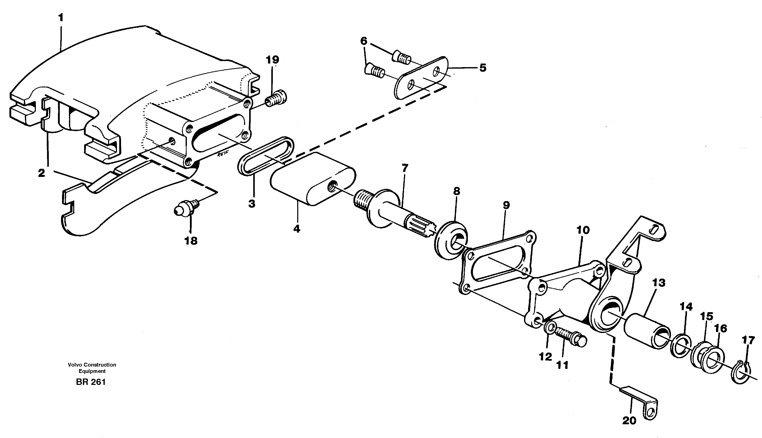 Схема запчастей Volvo A40 - 16232 Parking brake A40 SER NO 1201-, SER NO USA 60101-