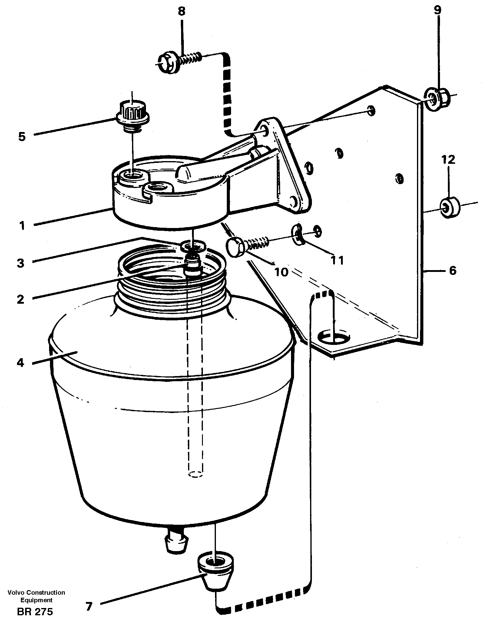 Схема запчастей Volvo A40 - 33562 Anti-freeze reservoir A40 SER NO 1201-, SER NO USA 60101-