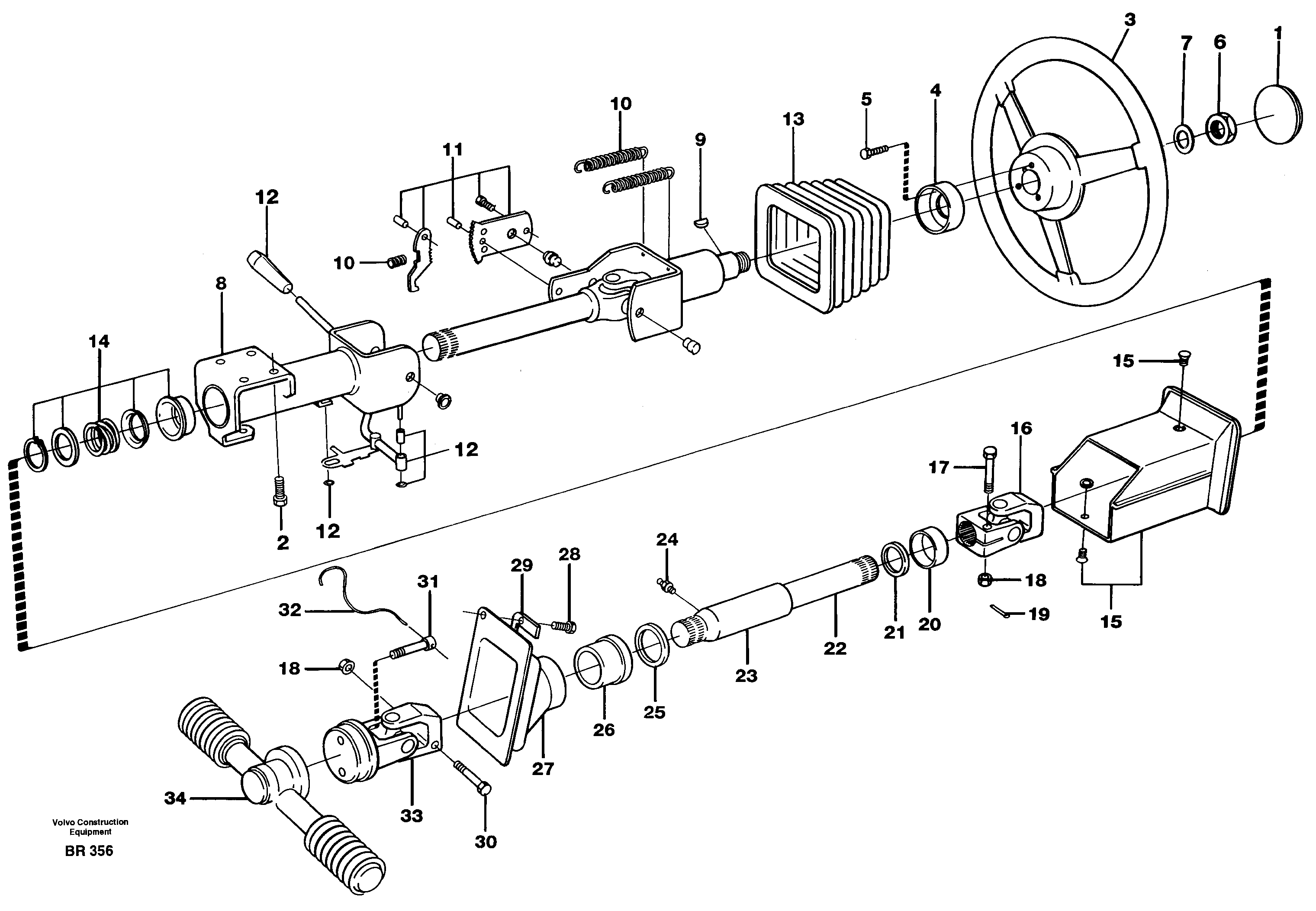 Схема запчастей Volvo A40 - 44939 Рулевая система A40 SER NO 1201-, SER NO USA 60101-