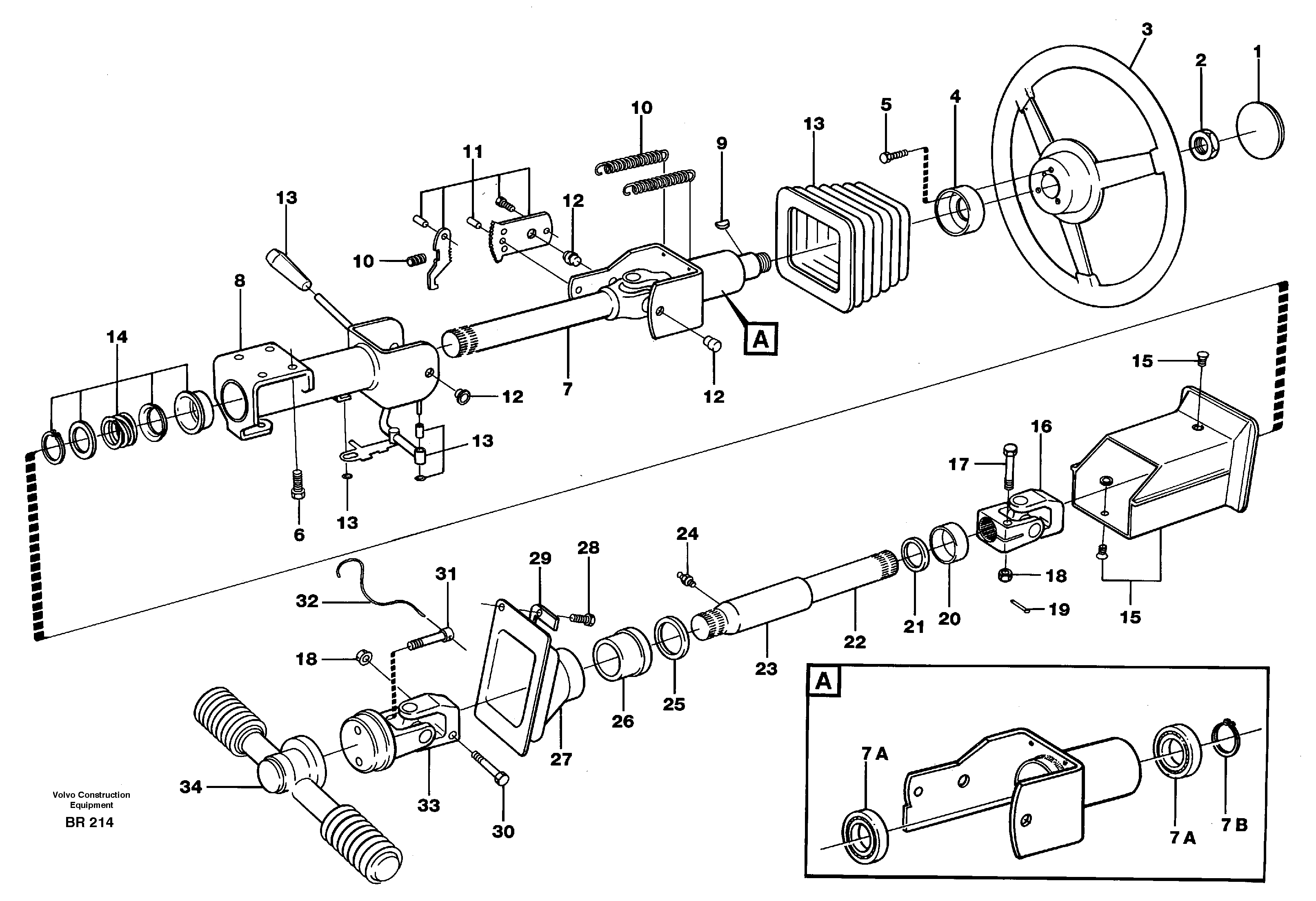 Схема запчастей Volvo A40 - 61804 Рулевая система A40 SER NO 1201-, SER NO USA 60101-