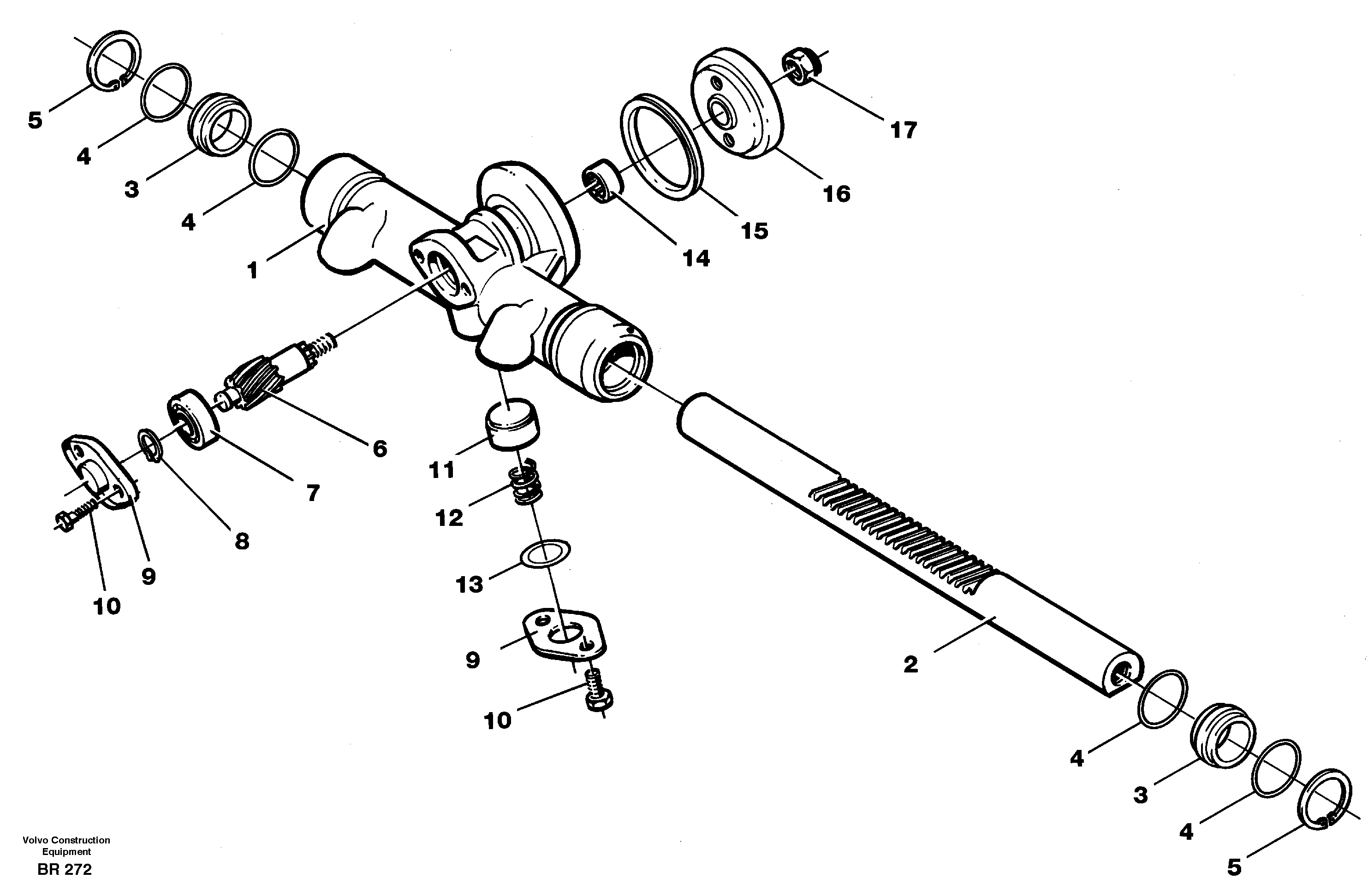 Схема запчастей Volvo A40 - 36356 Rack gear A40 SER NO 1201-, SER NO USA 60101-