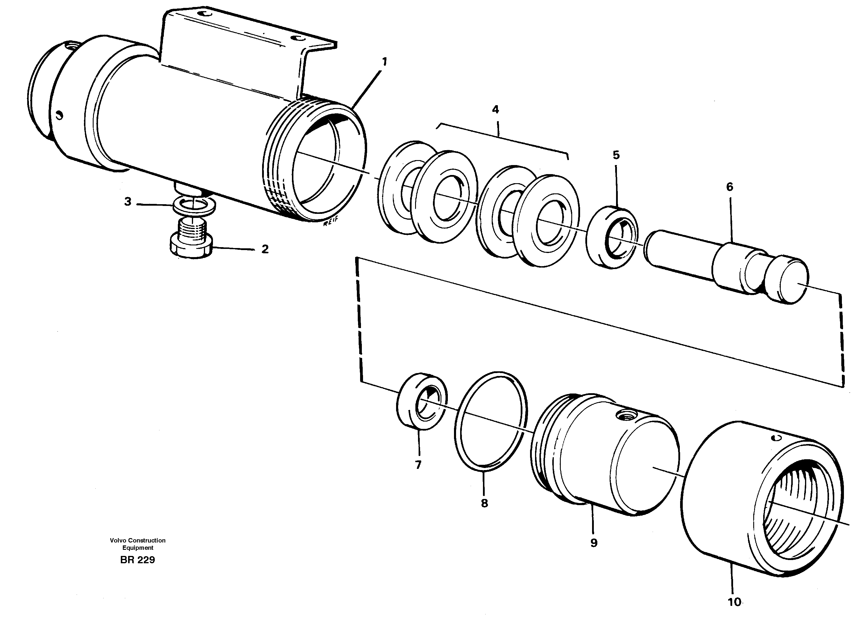 Схема запчастей Volvo A40 - 16248 Damping cylinder A40 SER NO 1201-, SER NO USA 60101-