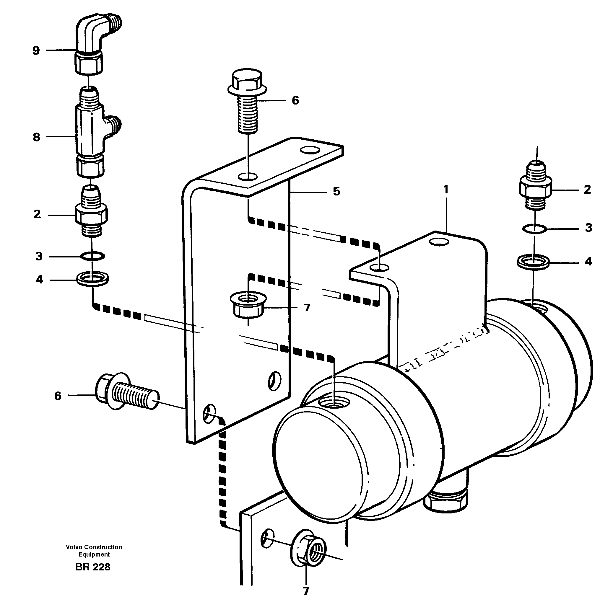 Схема запчастей Volvo A40 - 20496 Damping cylinder with fitting parts A40 SER NO 1201-, SER NO USA 60101-