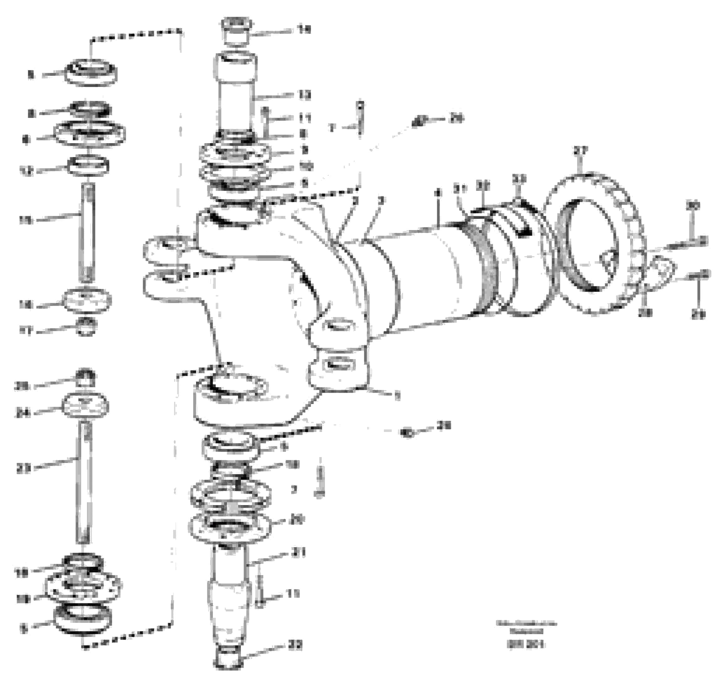 Схема запчастей Volvo A40 - 59241 Frame link A40 SER NO 1201-, SER NO USA 60101-