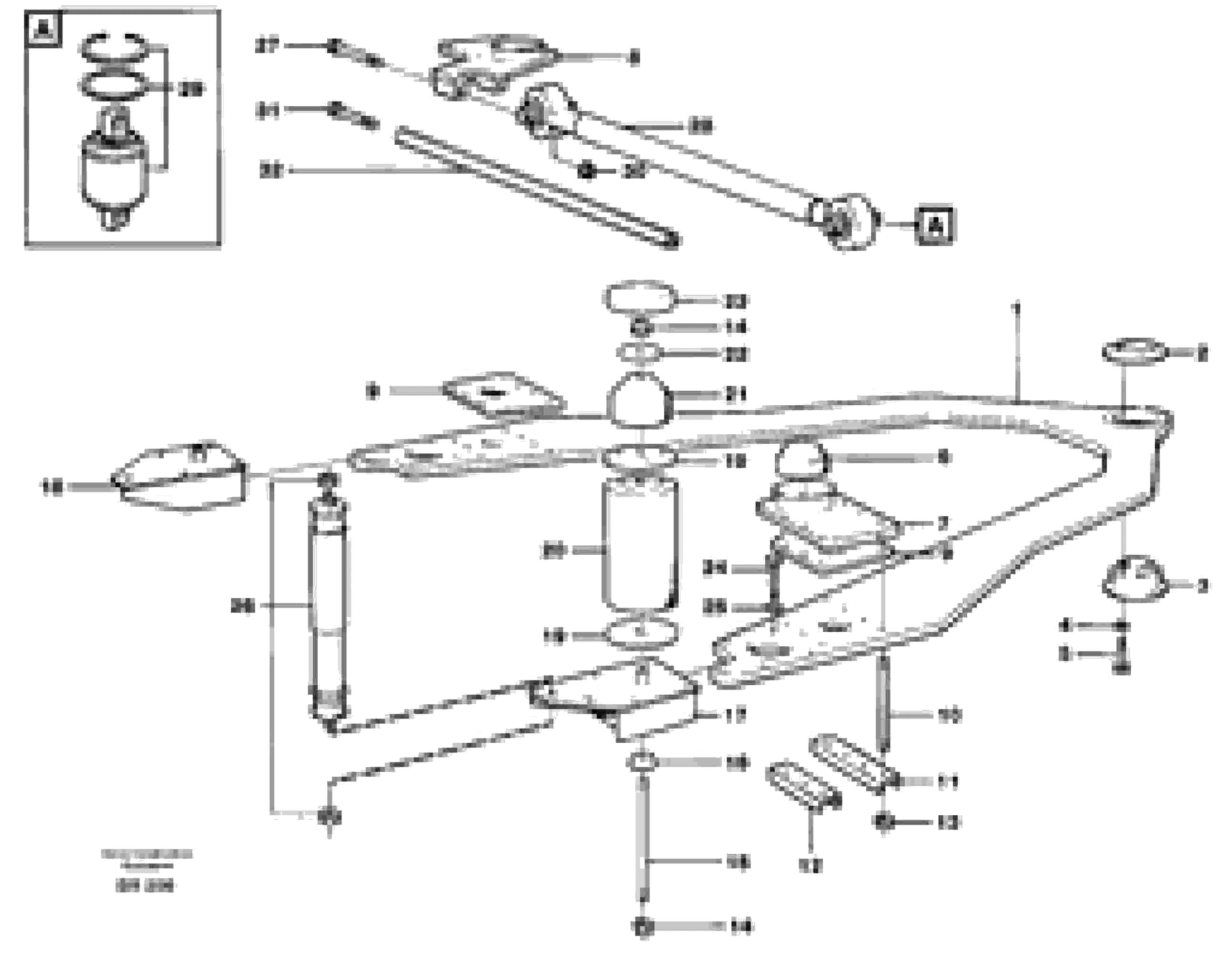 Схема запчастей Volvo A40 - 61957 Front axle suspension A40 SER NO 1201-, SER NO USA 60101-