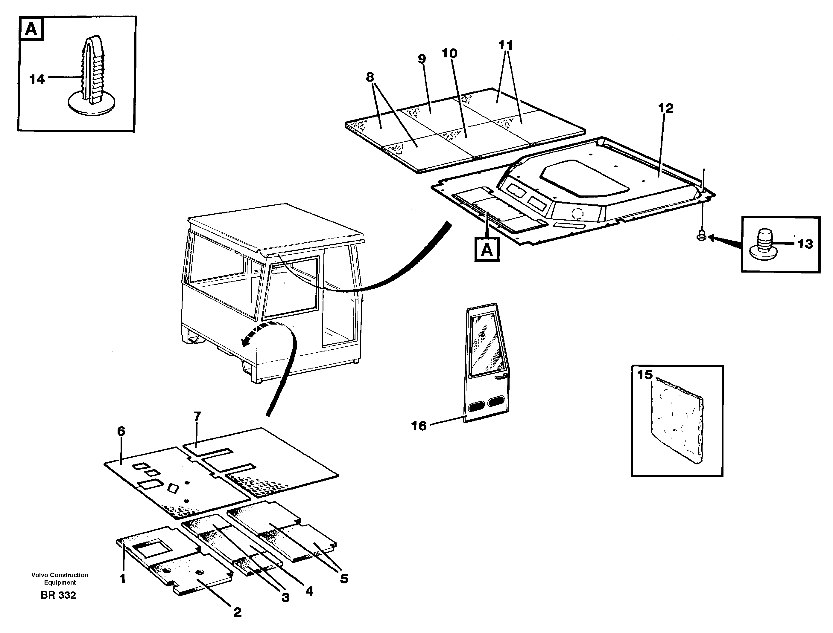 Схема запчастей Volvo A40 - 20690 Upholstery and insulation, floor and roof A40 SER NO 1201-, SER NO USA 60101-