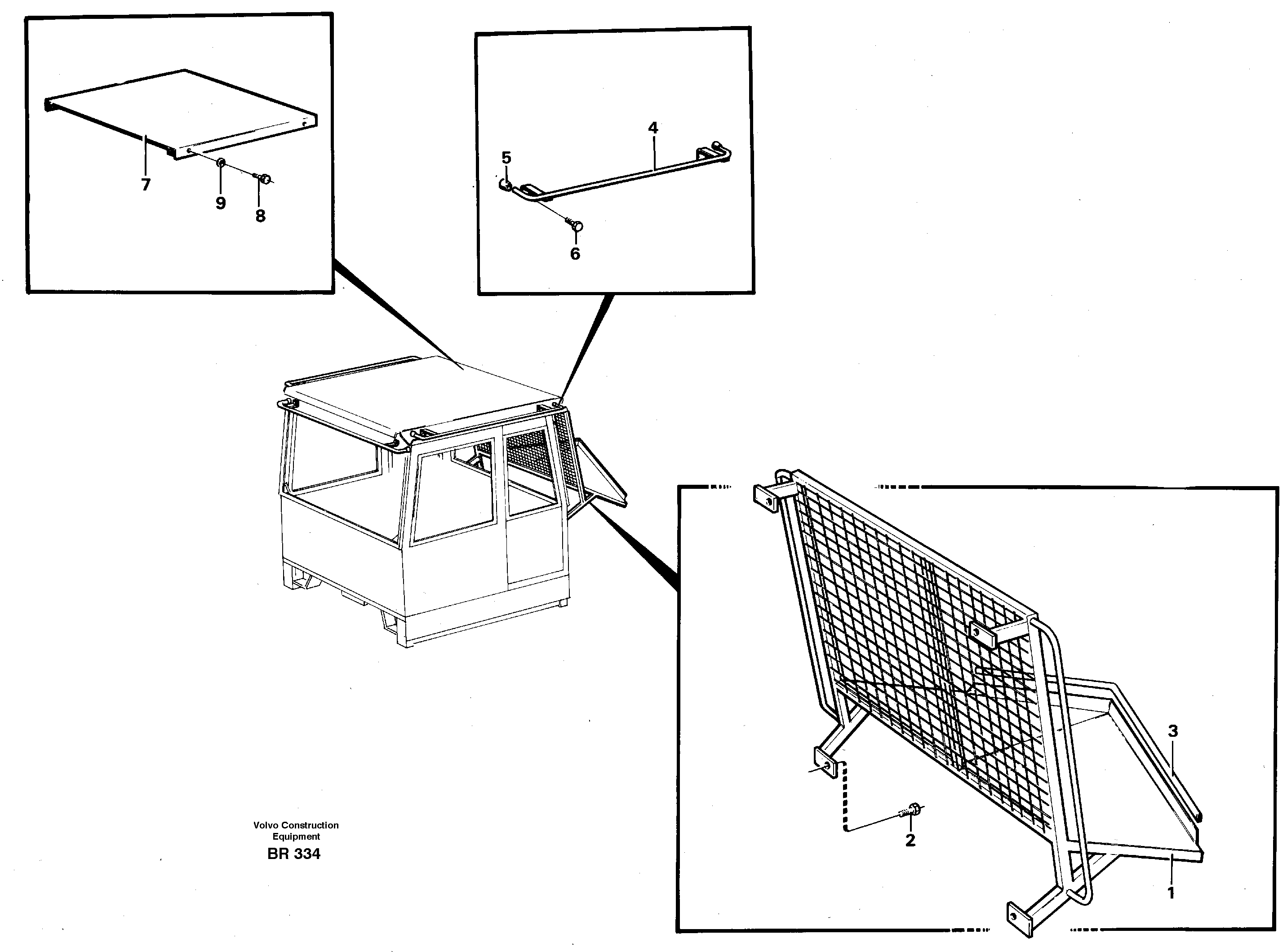 Схема запчастей Volvo A40 - 33597 Protecting roof, protective grating A40 SER NO 1201-, SER NO USA 60101-