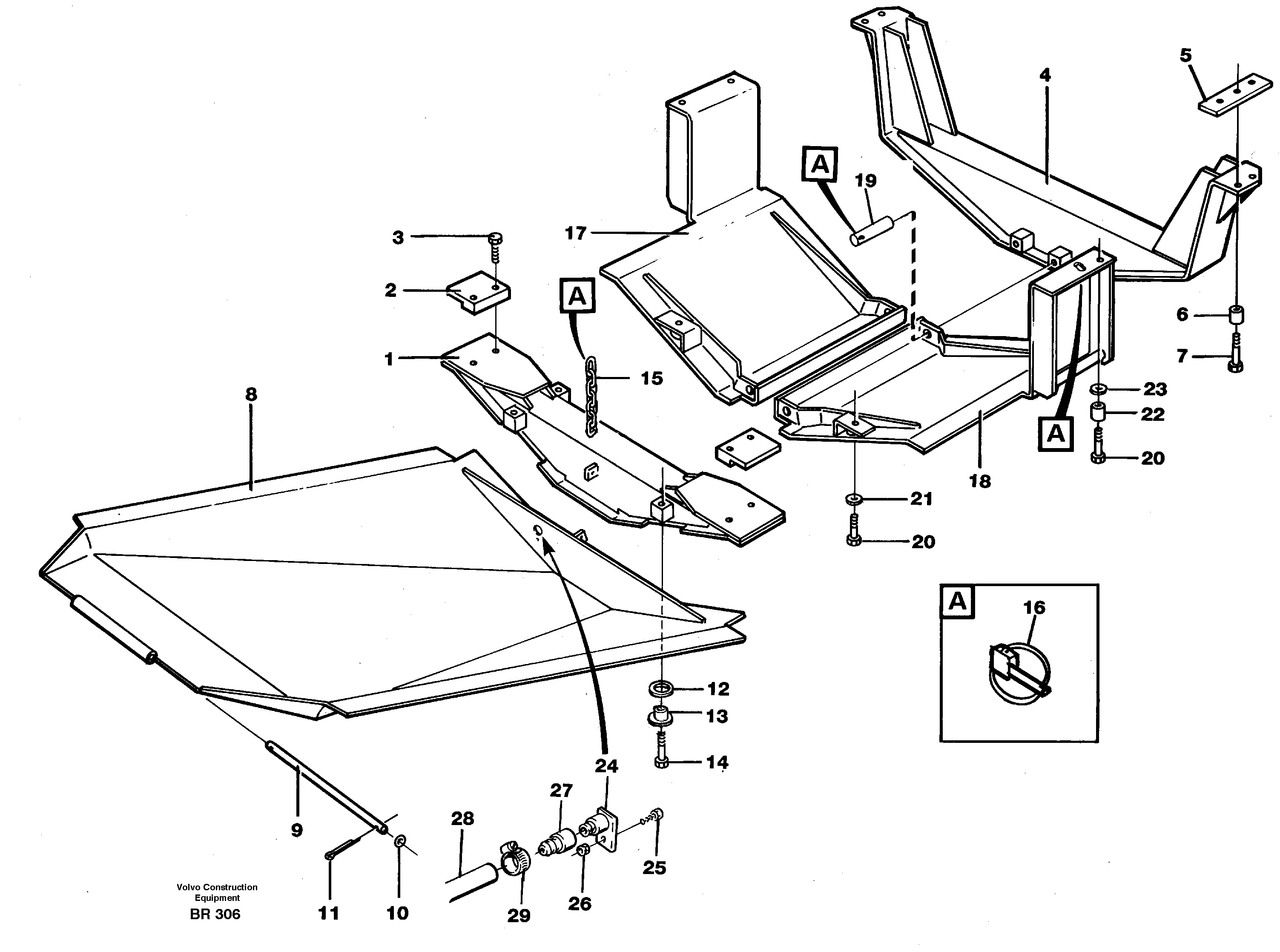 Схема запчастей Volvo A40 - 82193 Protecting plates A40 SER NO 1201-, SER NO USA 60101-