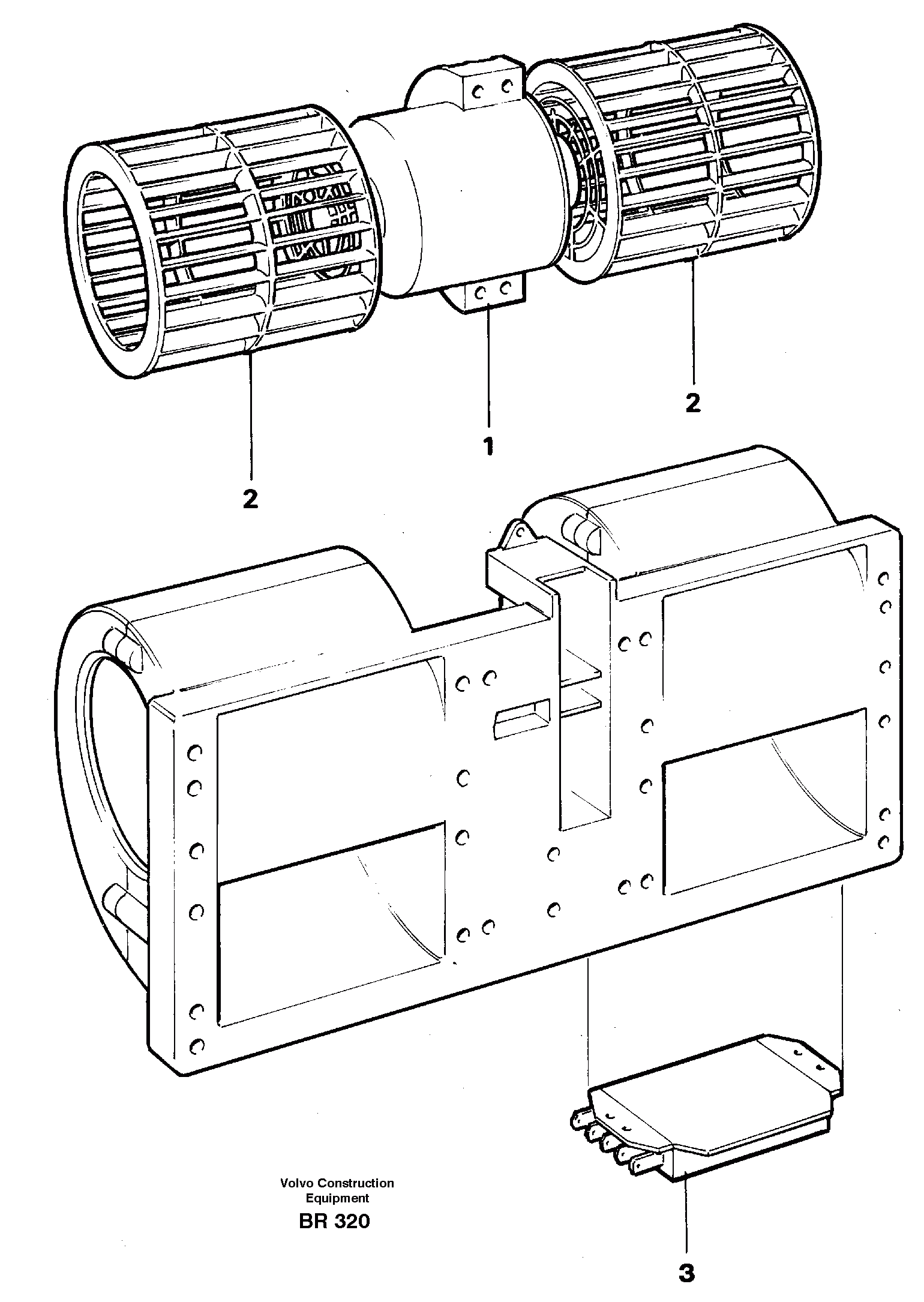 Схема запчастей Volvo A40 - 26611 Fan A40 SER NO 1201-, SER NO USA 60101-