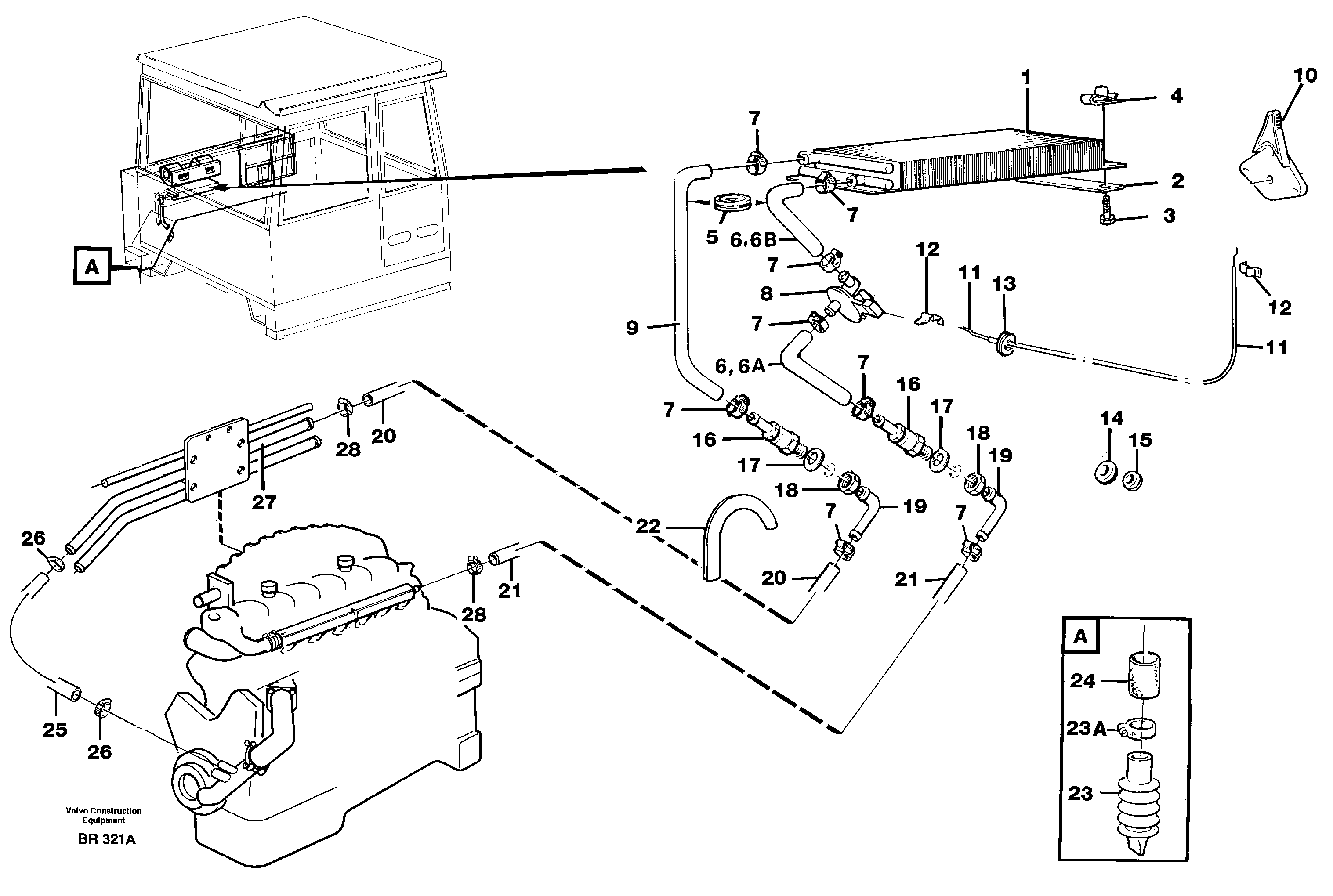 Схема запчастей Volvo A40 - 81324 Heating unit A40 SER NO 1201-, SER NO USA 60101-
