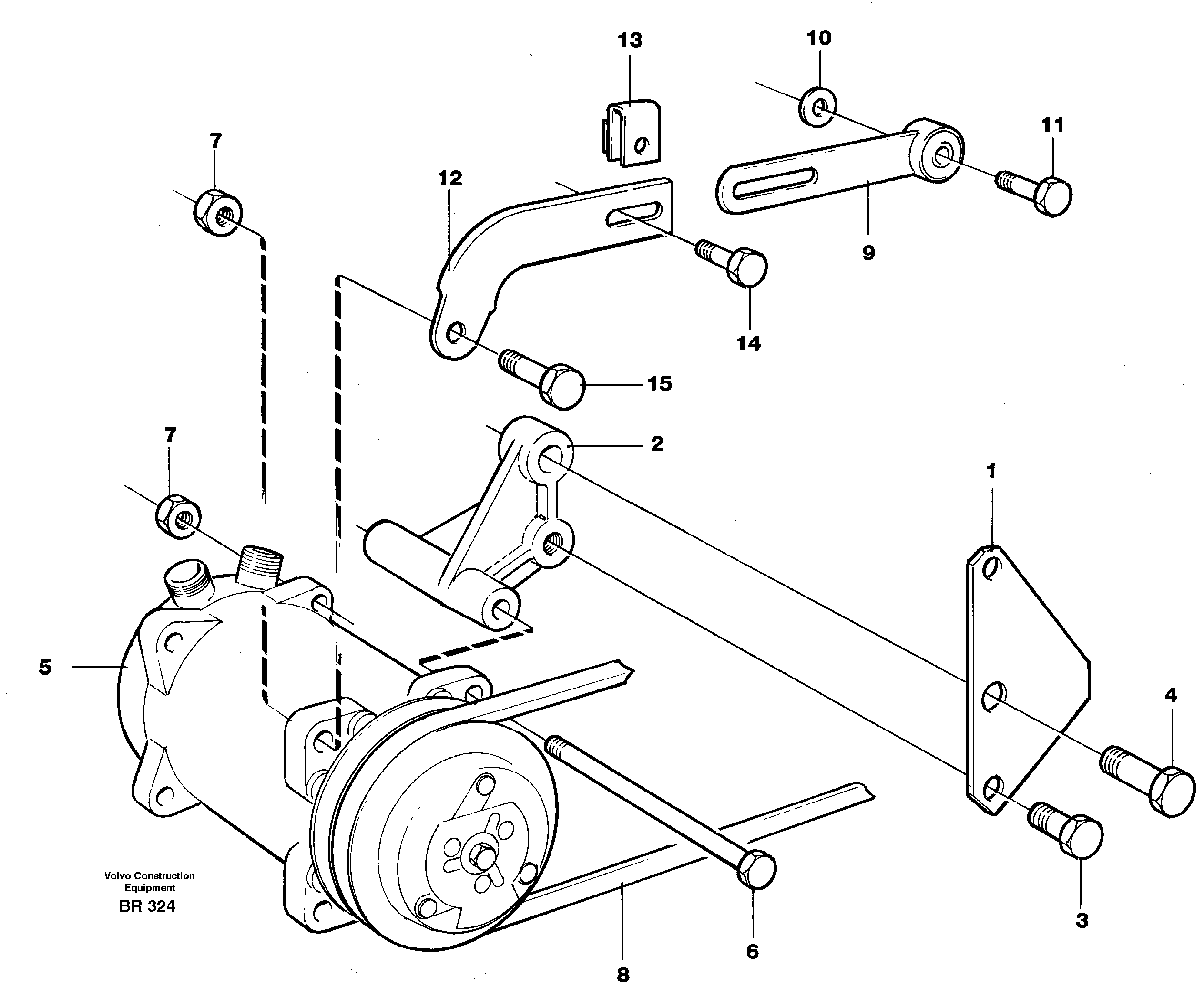 Схема запчастей Volvo A40 - 33600 Compressor for cooling agent R134a with fitting parts A40 SER NO 1201-, SER NO USA 60101-