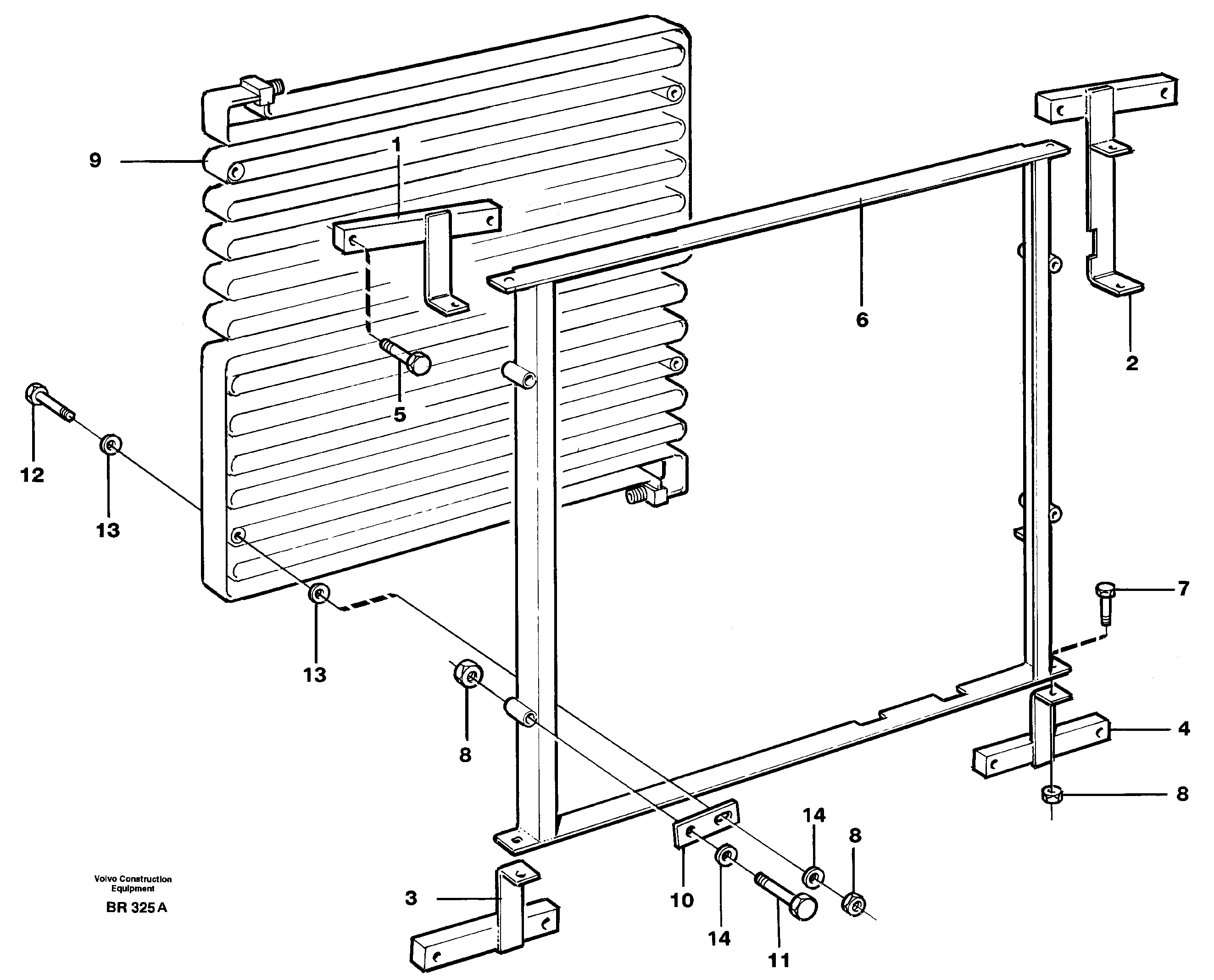 Схема запчастей Volvo A40 - 90419 Condenser device air conditioning A40 SER NO 1201-, SER NO USA 60101-