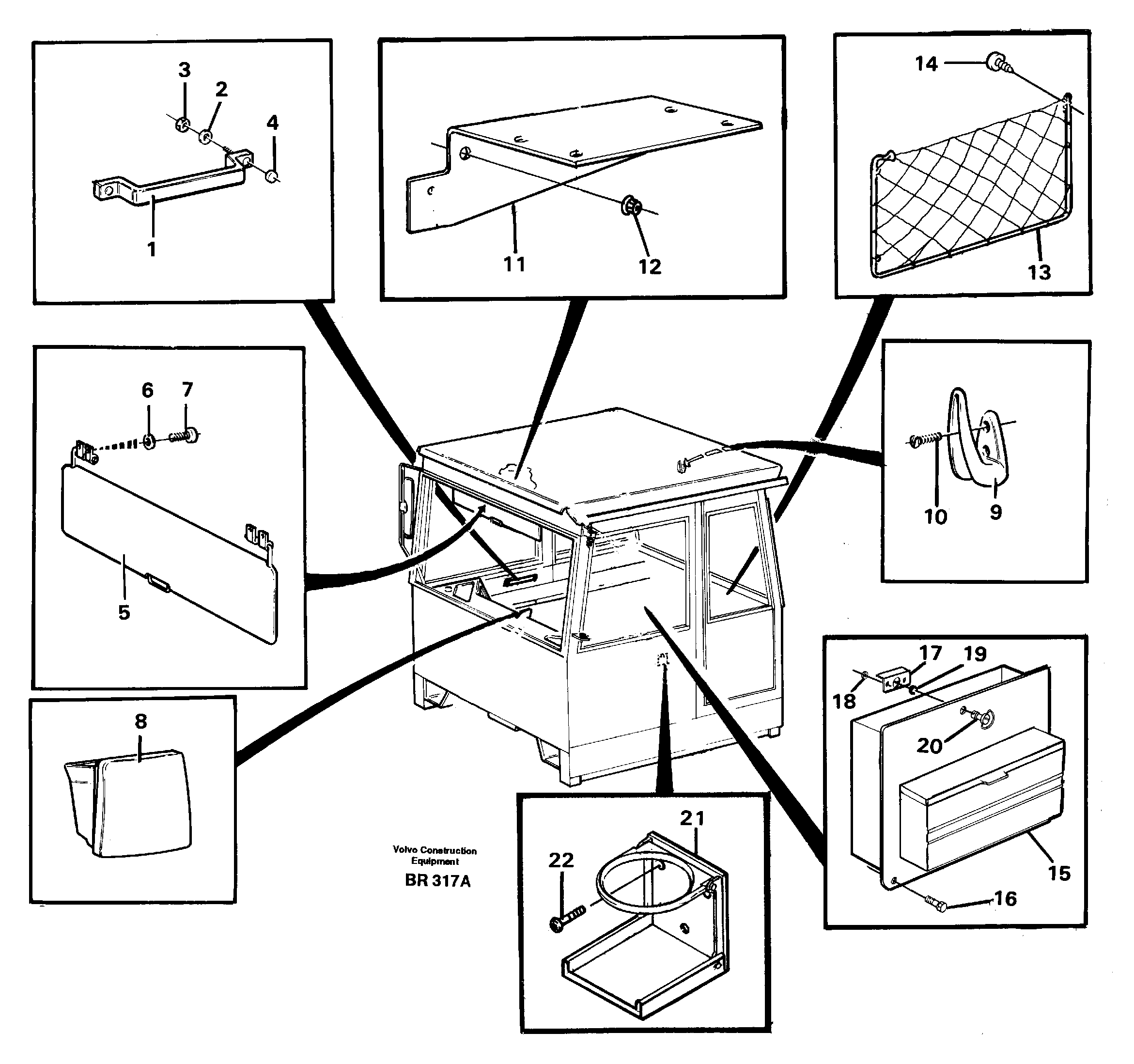 Схема запчастей Volvo A40 - 84424 Interior equipment, cab A40 SER NO 1201-, SER NO USA 60101-