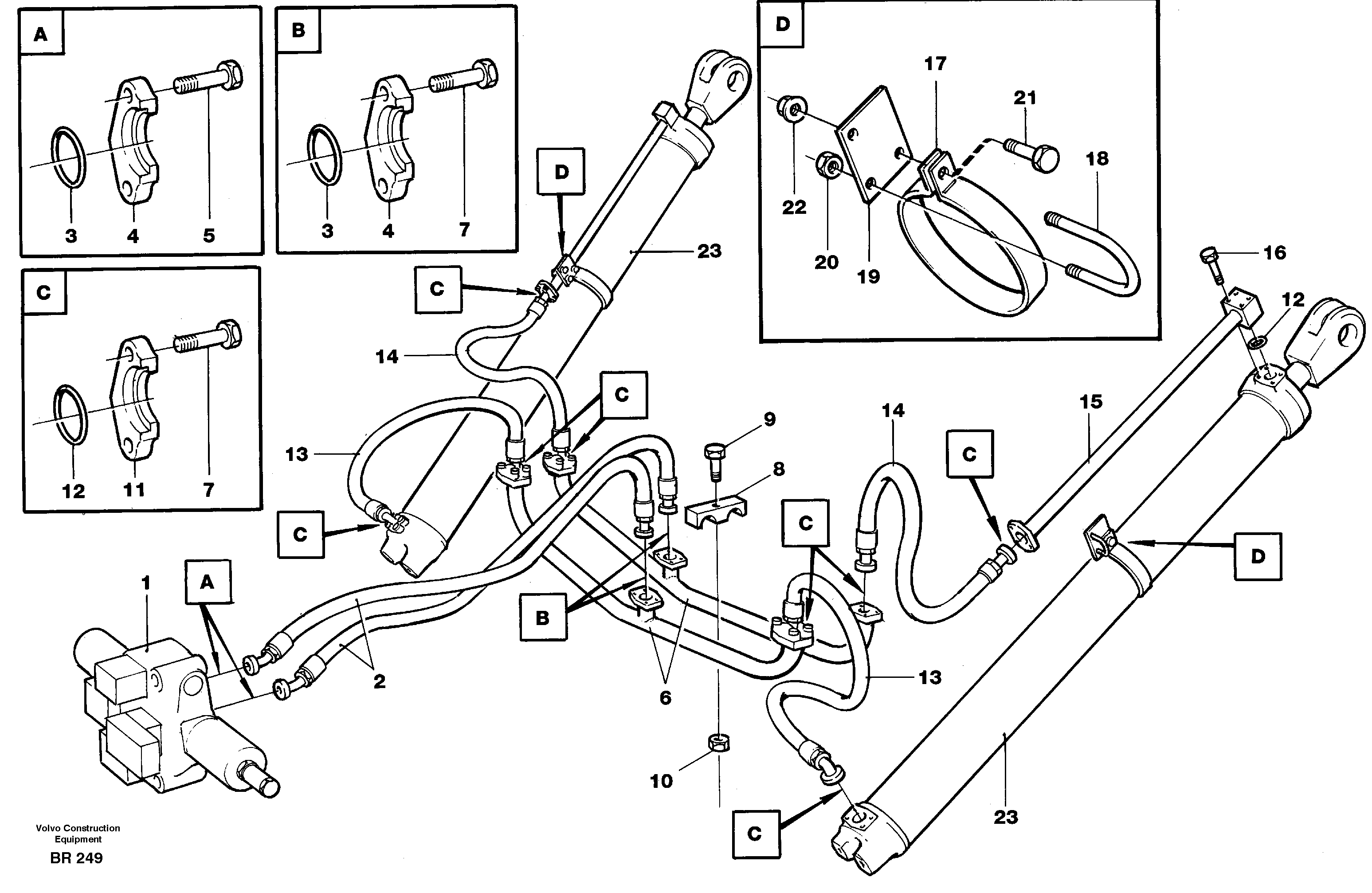 Схема запчастей Volvo A40 - 84081 Tipping system, load unit A40 SER NO 1201-, SER NO USA 60101-