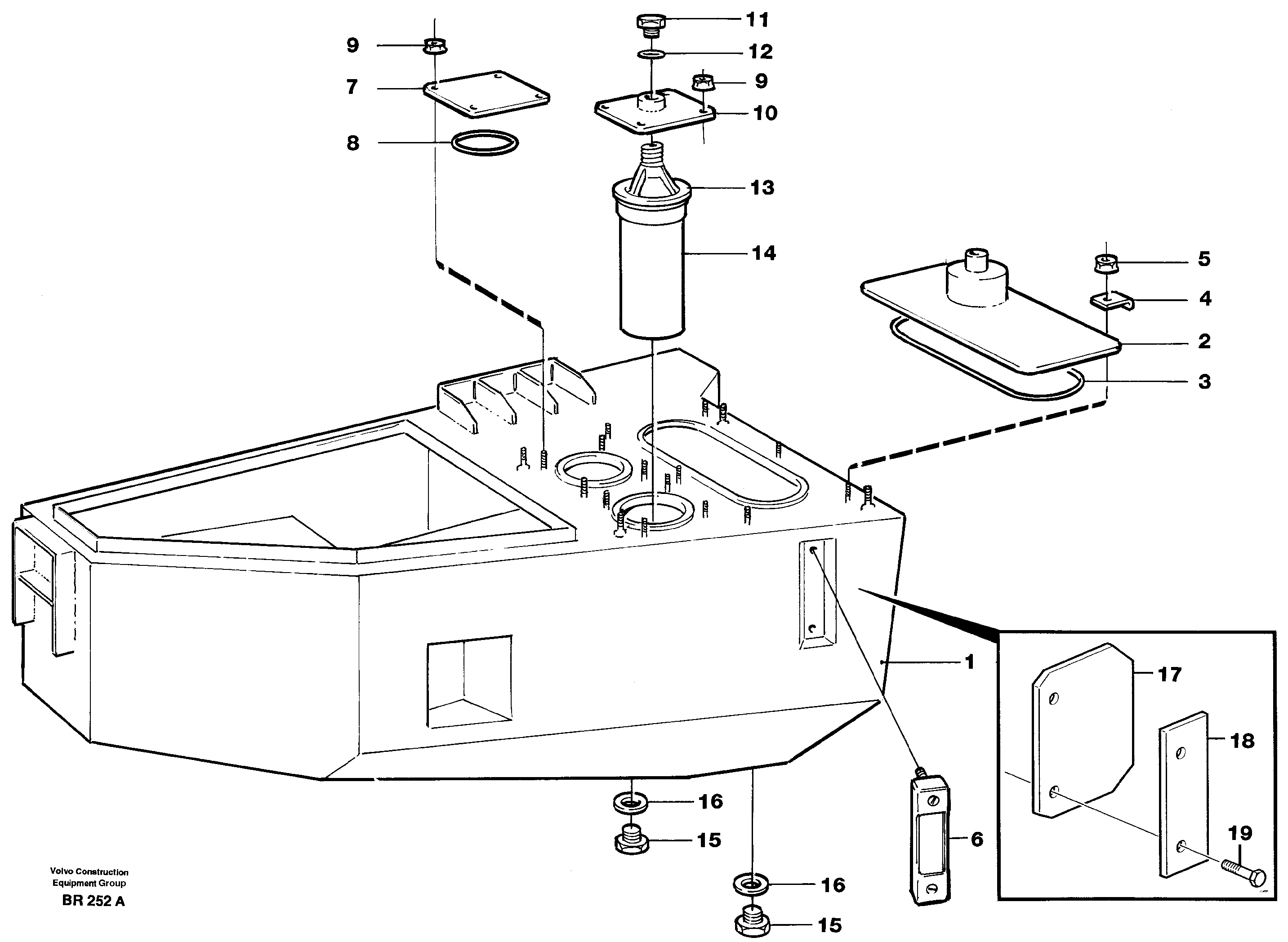 Схема запчастей Volvo A40 - 88094 Гидробак A40 SER NO 1201-, SER NO USA 60101-