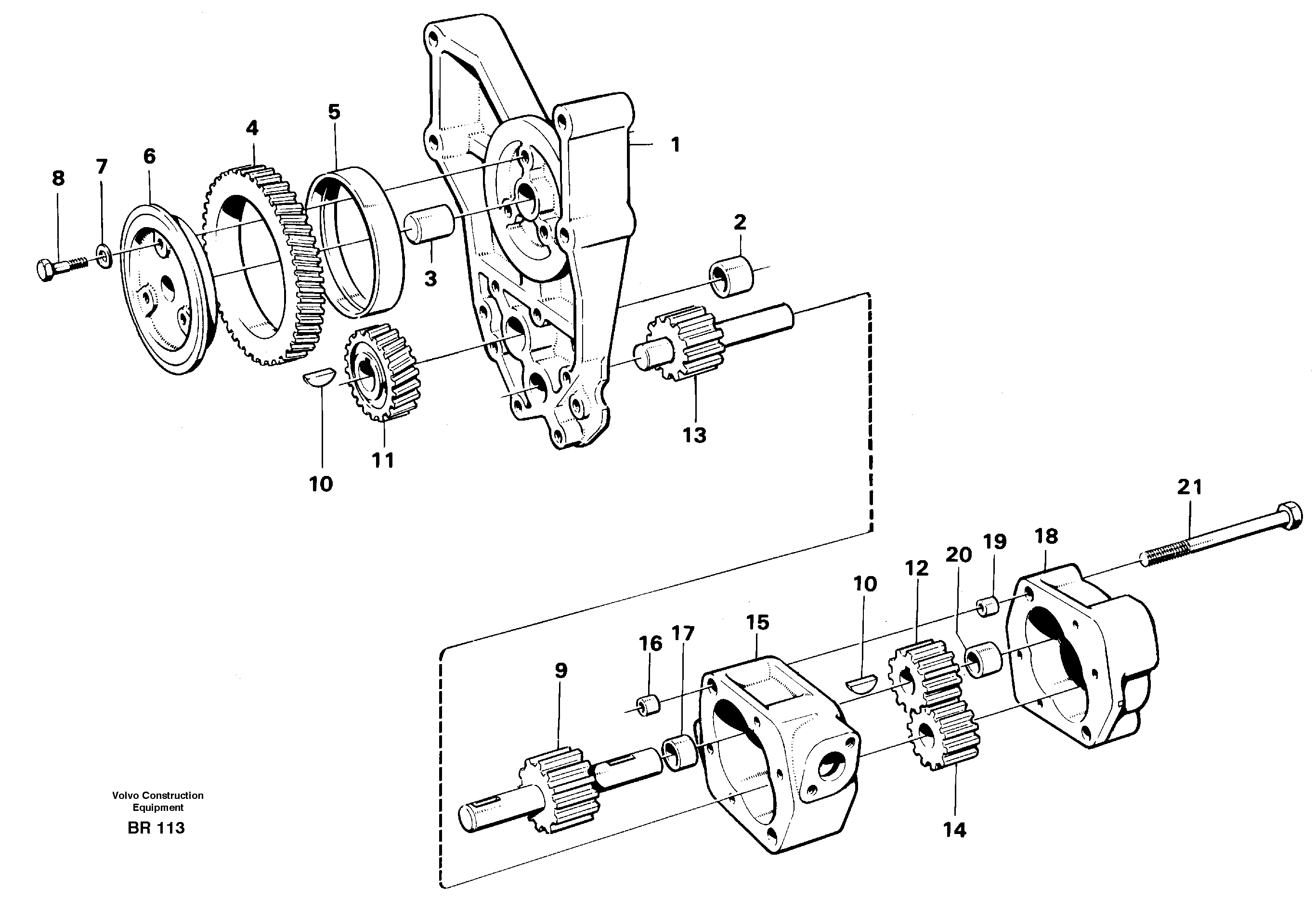 Схема запчастей Volvo A40 - 99900 Насос масляный A40 SER NO 1201-, SER NO USA 60101-