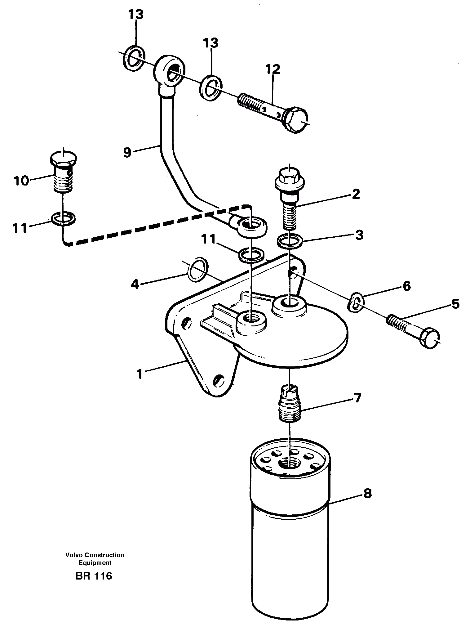Схема запчастей Volvo A40 - 22634 Oil filter by pass A40 SER NO 1201-, SER NO USA 60101-