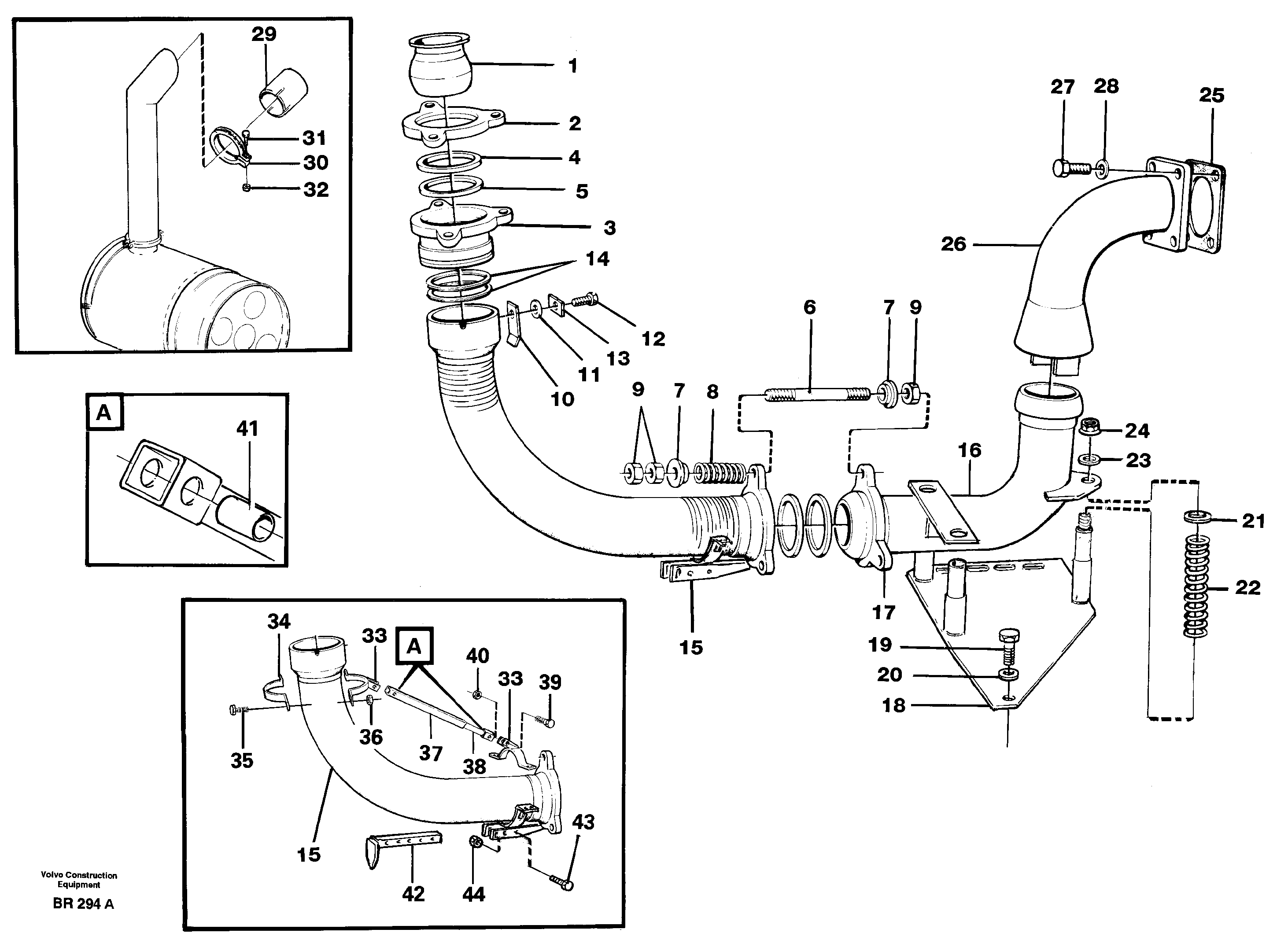 Схема запчастей Volvo A40 - 91286 Body heating A40 SER NO 1201-, SER NO USA 60101-