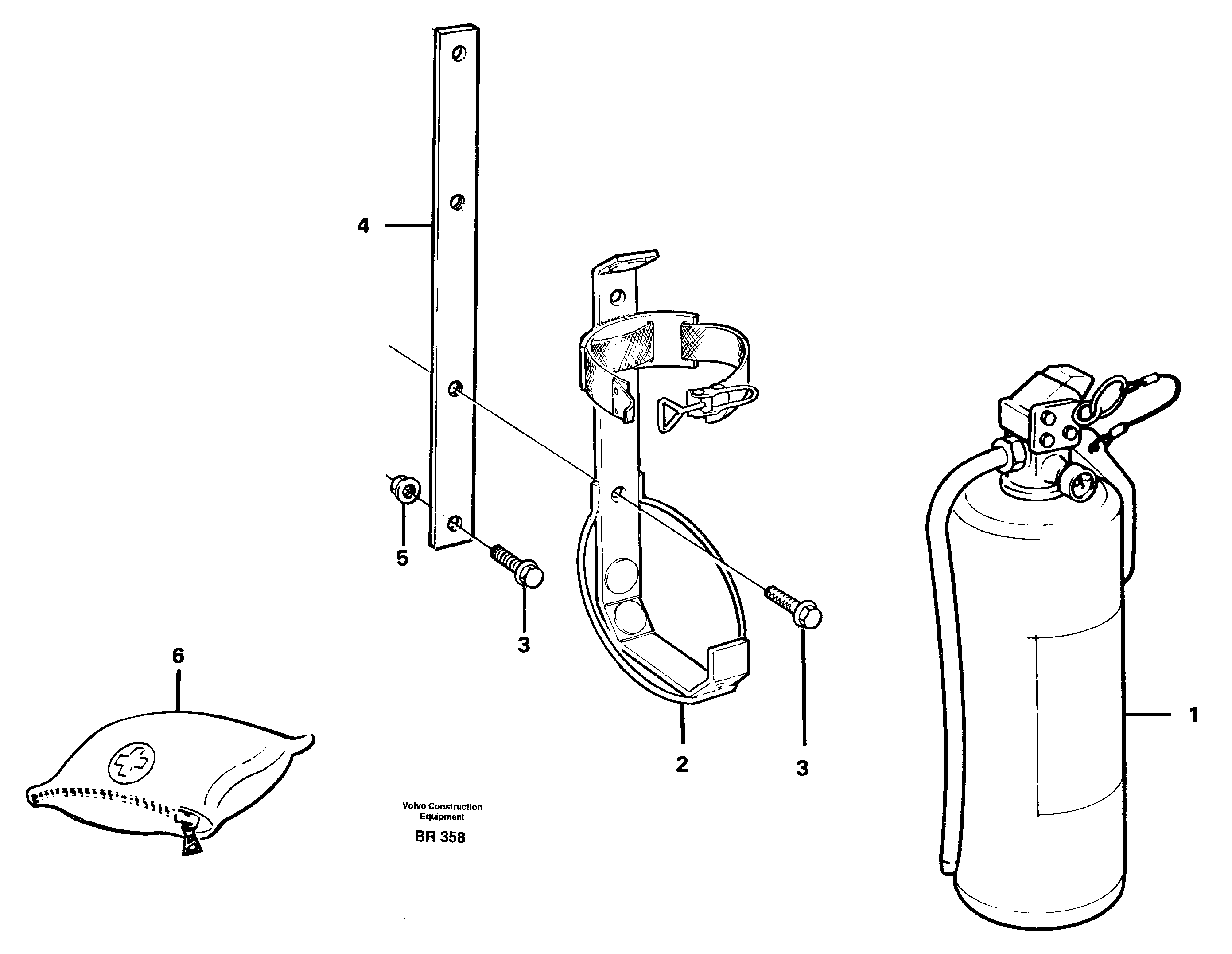 Схема запчастей Volvo A40 - 82311 Emergency equipment A40 SER NO 1201-, SER NO USA 60101-