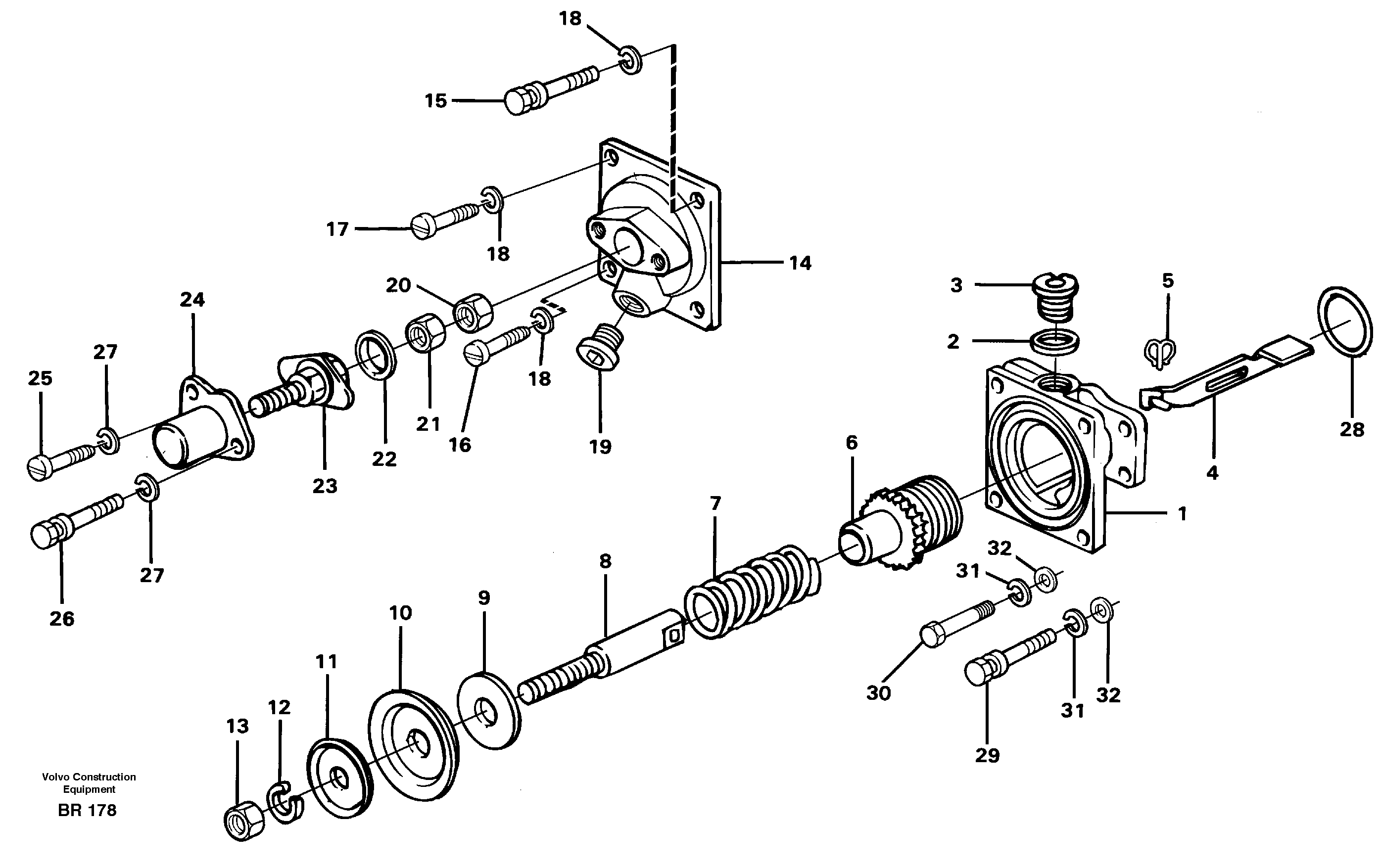 Схема запчастей Volvo A40 - 23475 Smoke limiter, rear A40 SER NO 1201-, SER NO USA 60101-
